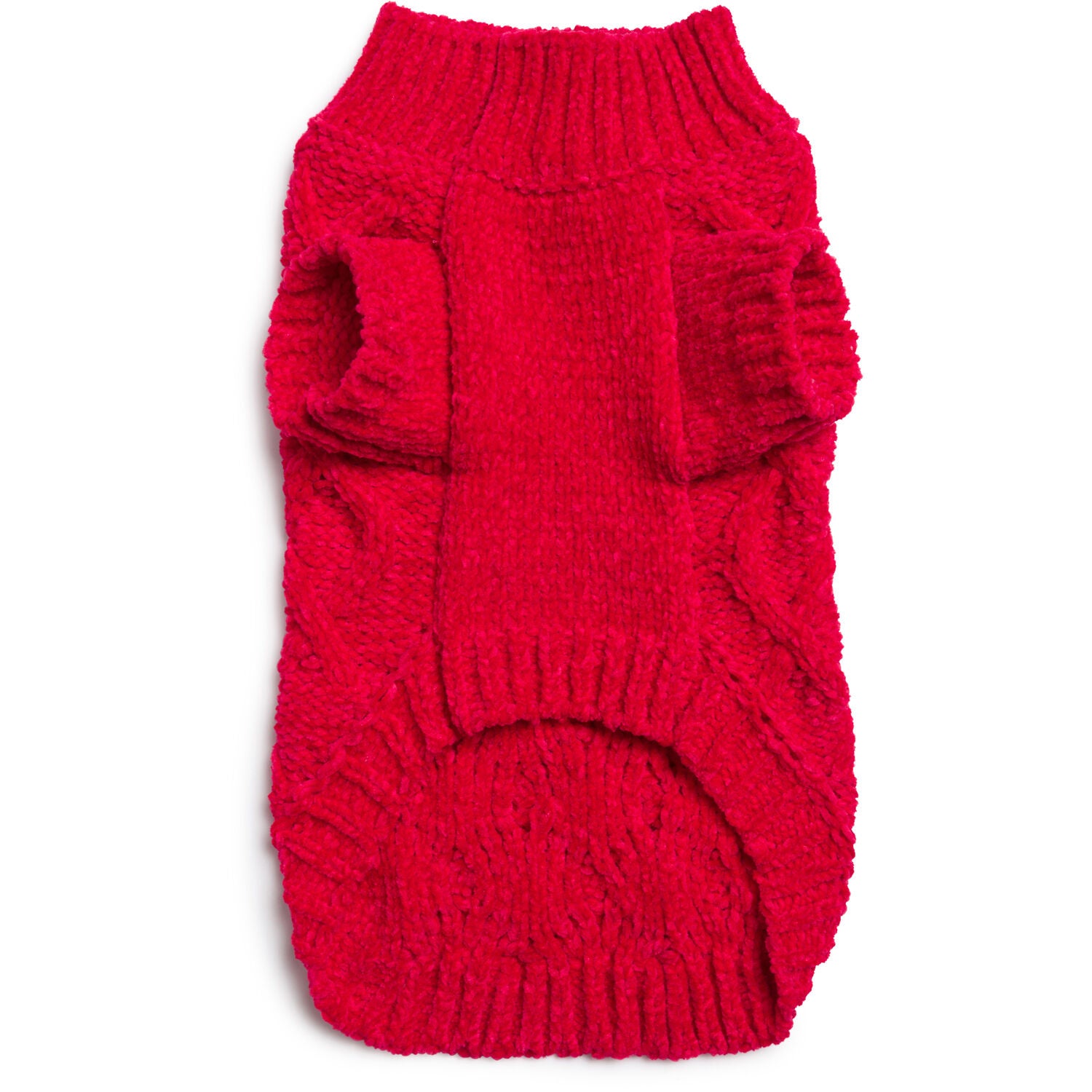 Fabdog Red Diamond Chenille Dog Sweater, Extra Large