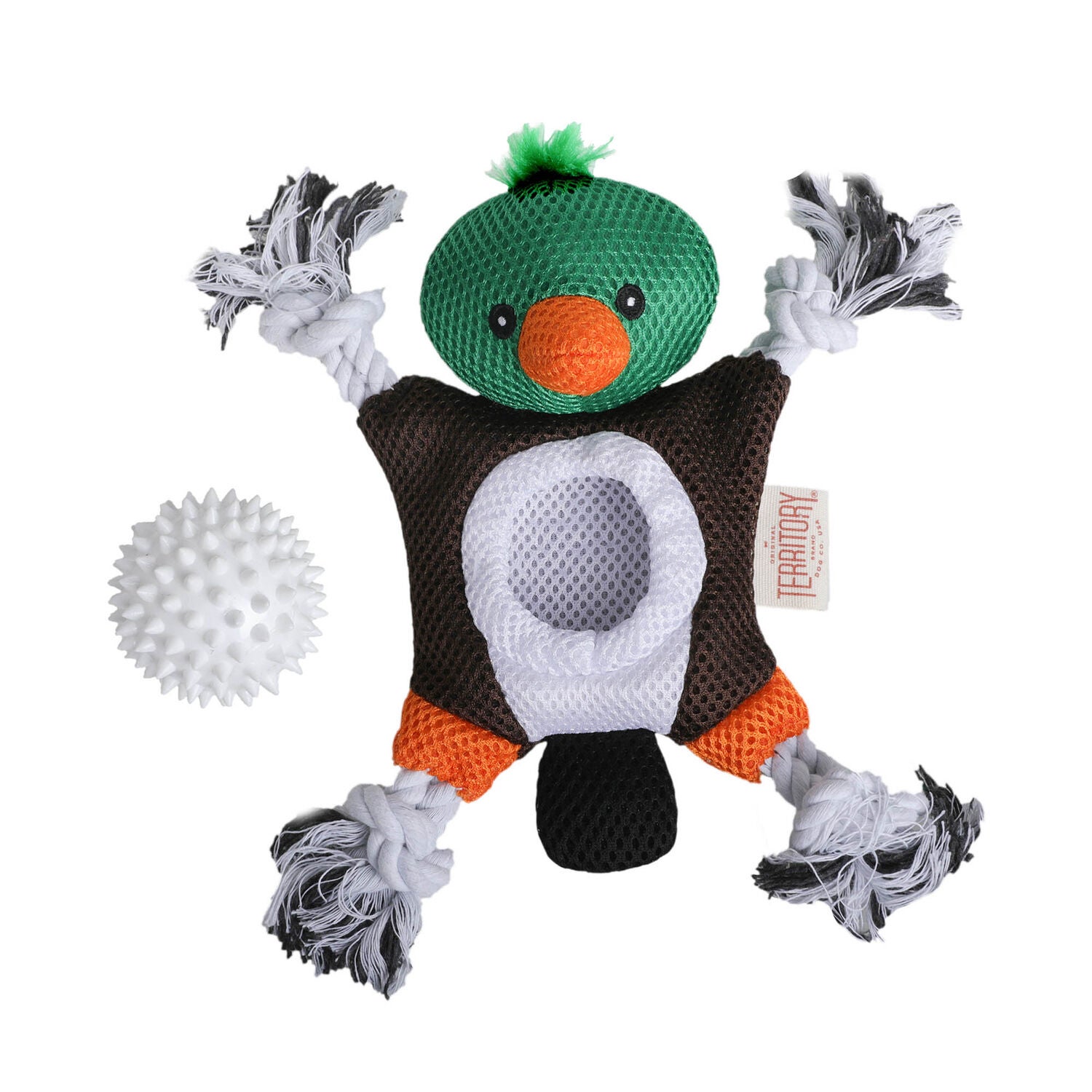 Territory Mallard Duck 2-In-1 Fetch Tug Dog Toy, 10"