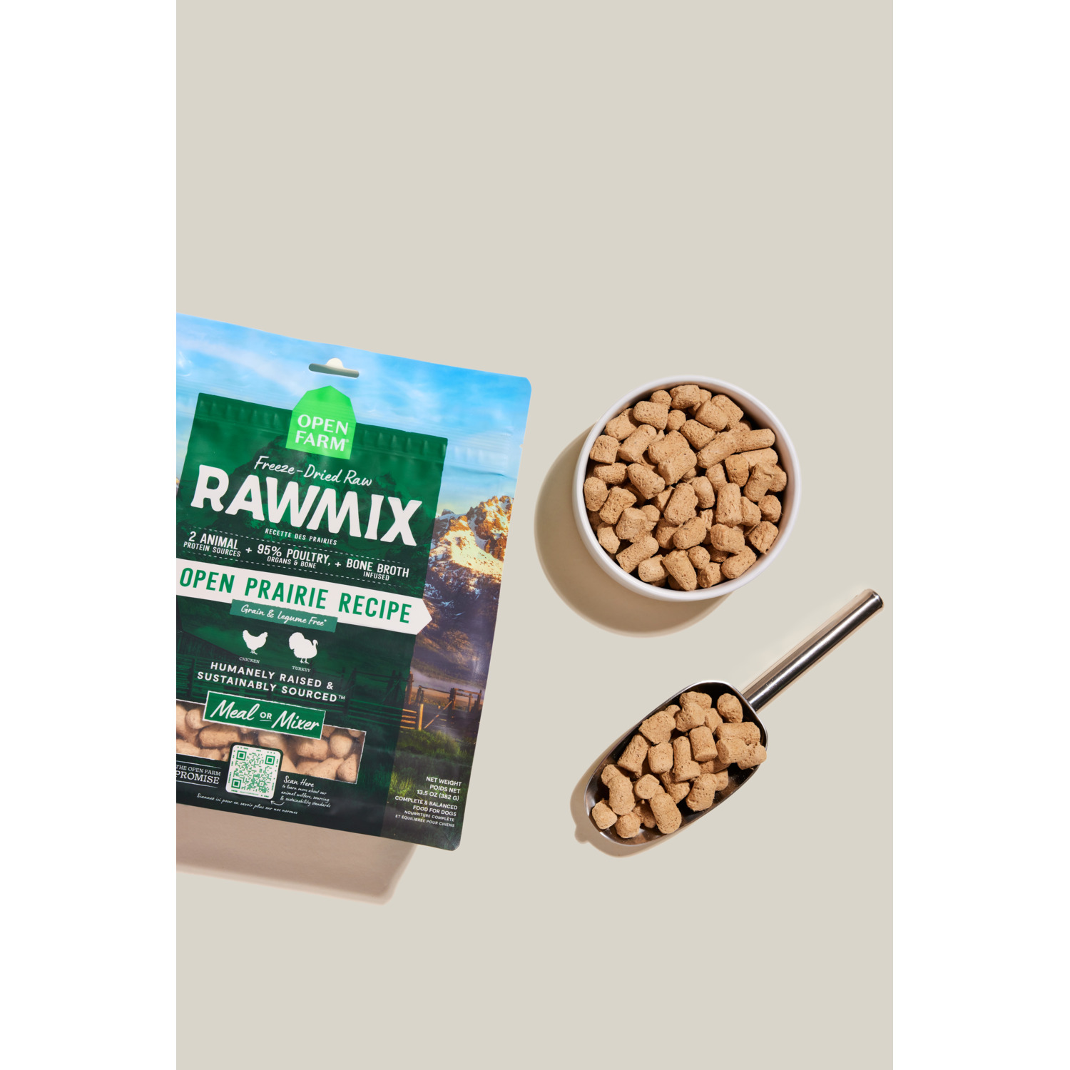 Open Farm Rawmix Open Prairie Freeze-Dried Raw Dog Food & Food Topper, 13.5Oz