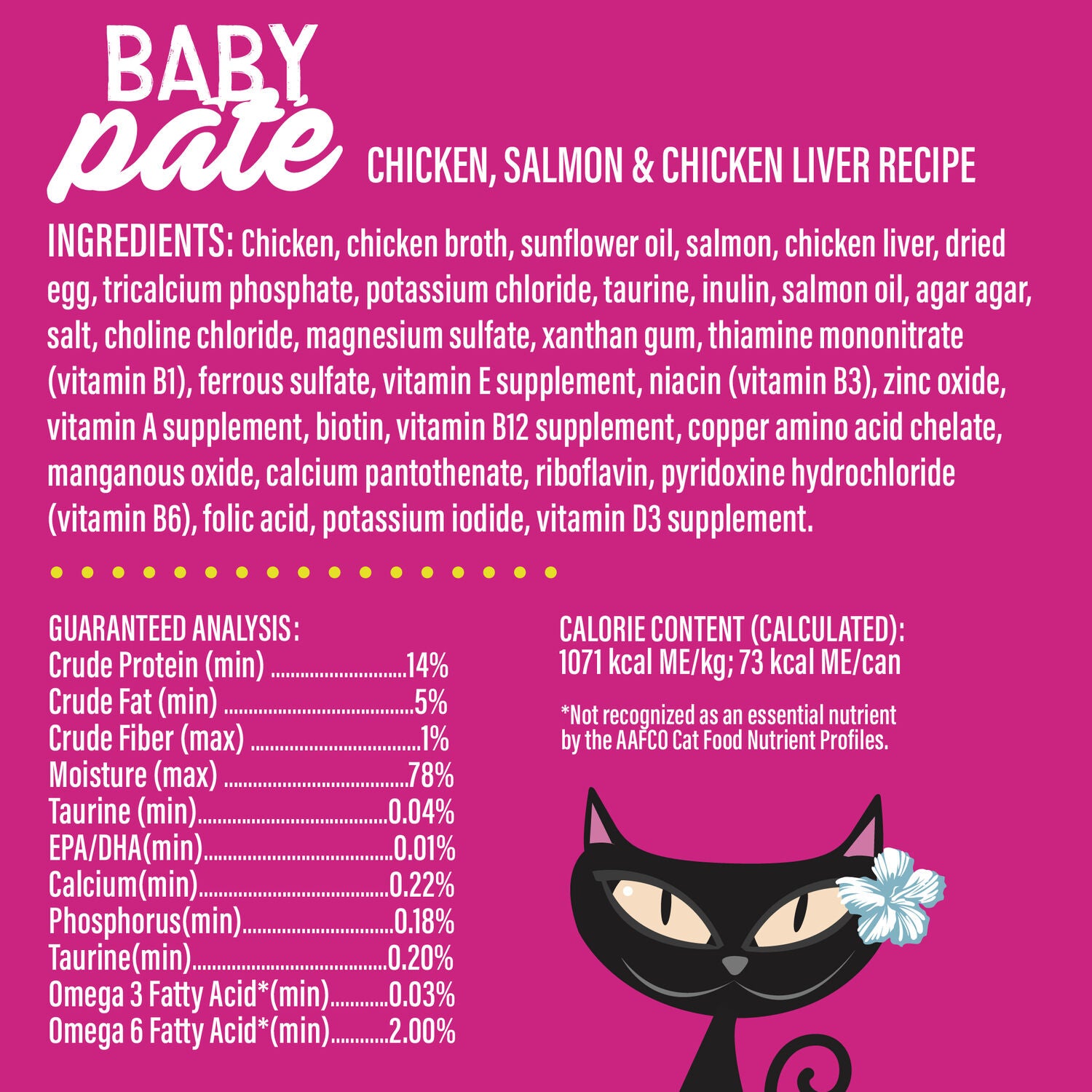 Tiki Cat Baby Pate Wet Cats Food For Kittens, Chicken, Salmon & Chicken Liver, 2.4-Oz Can