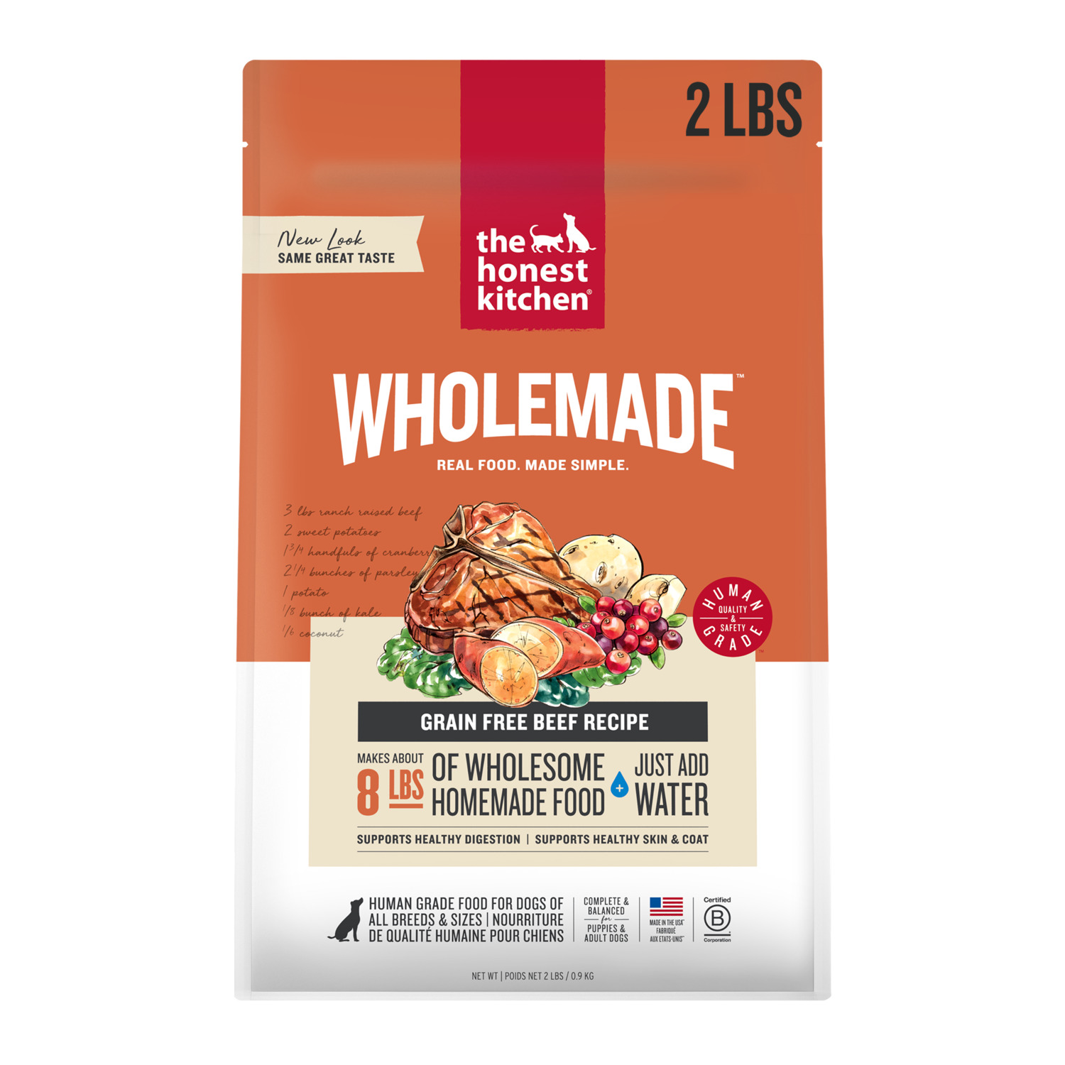 The Honest Kitchen Wholemade Grain Free Beef Recipe Dehydrated Dog Food