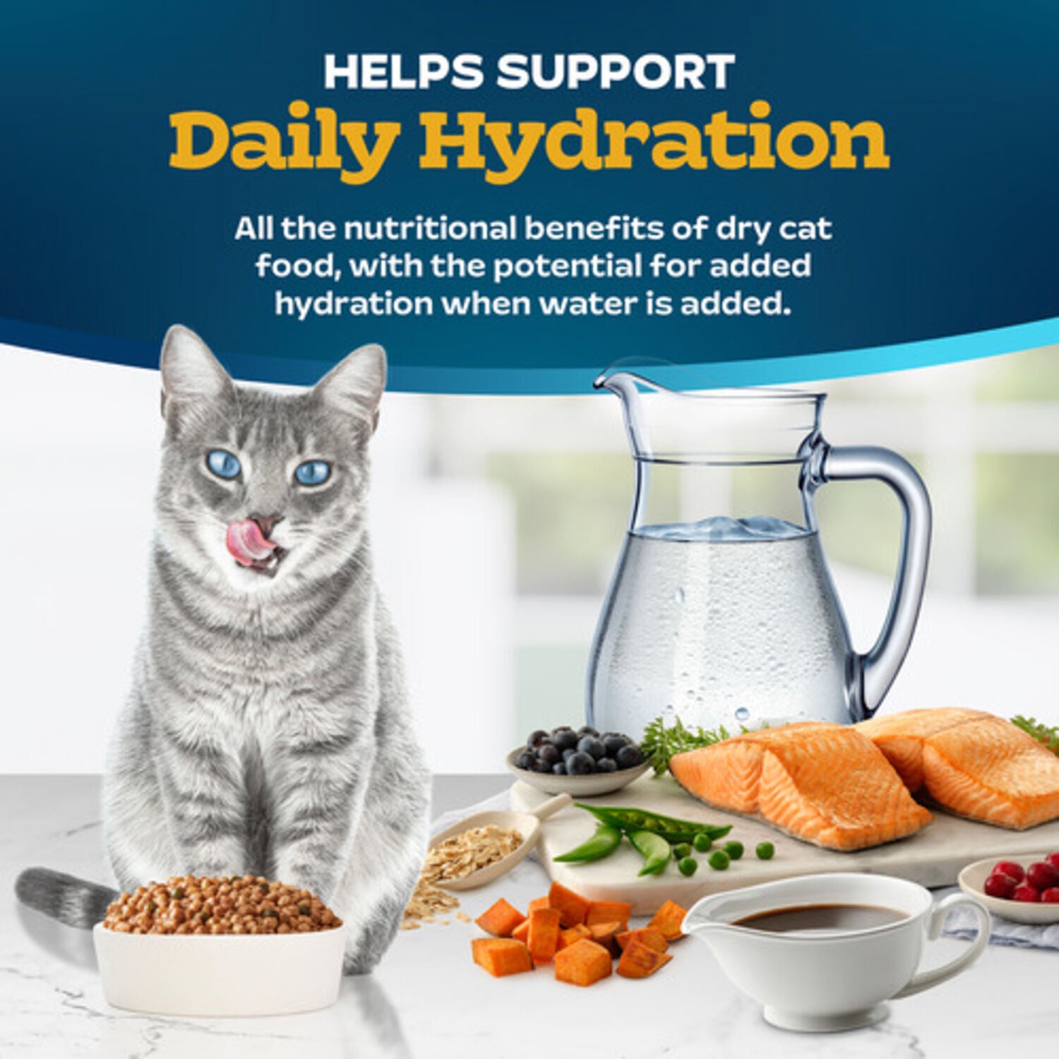 Blue Buffalo Tastefuls Irresistible Gravy Experience Salmon & Brown Rice Recipe Dry Cat Food, 7-Lb Bag