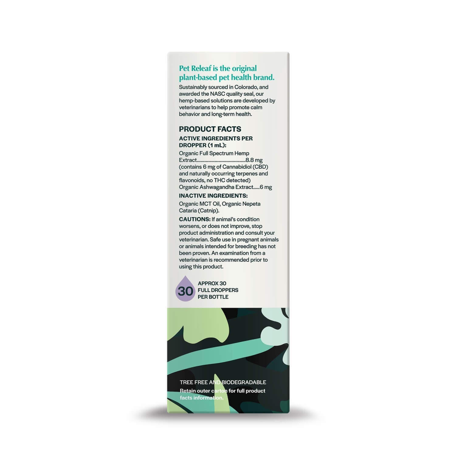 Pet Releaf Ret Releaf Usda Organic Feline Stress Releaf 180Mg Calming Cbd Oil For Cats With Ashwagandha And Catnip