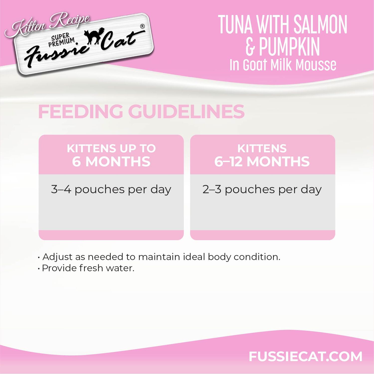Fussie Cat Super Premium Tuna With Salmon & Pumpkin In Goat Milk Mouse Wet Cat Food For Kittens, 1.5-Oz