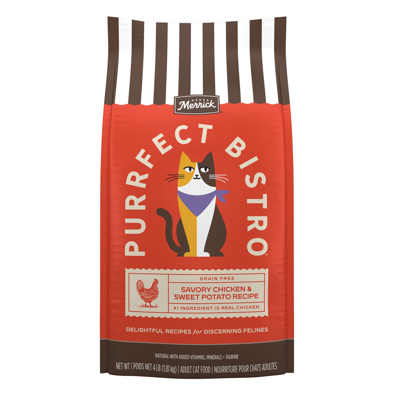Merrick Purrfect Bistro Grain Free Chicken And Sweet Potato Recipe Dry Adult Cat Food, 4-Lb.