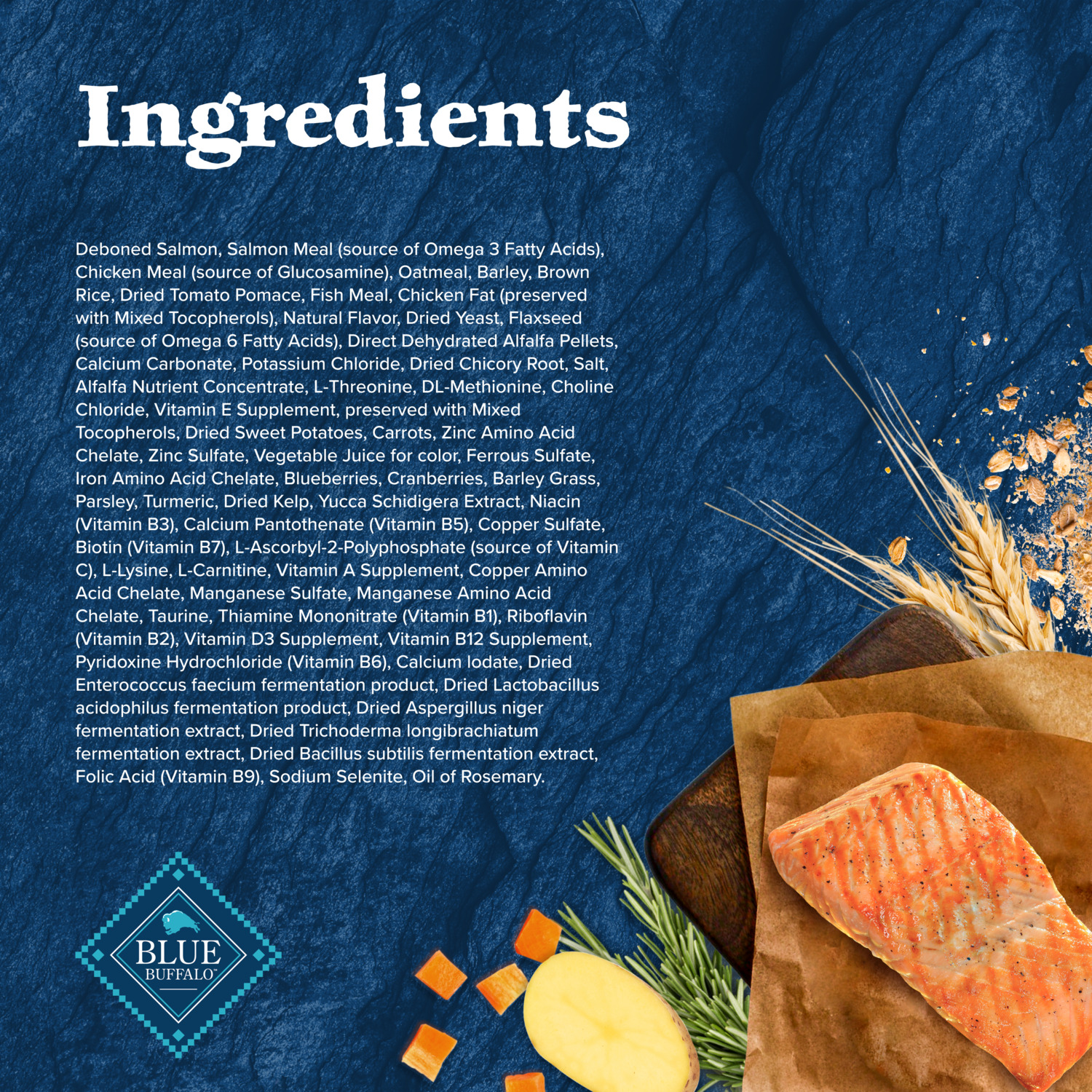 Blue Buffalo Wilderness High Protein Natural Adult Dry Dog Food Plus Wholesome Grains, Salmon, 24Lb