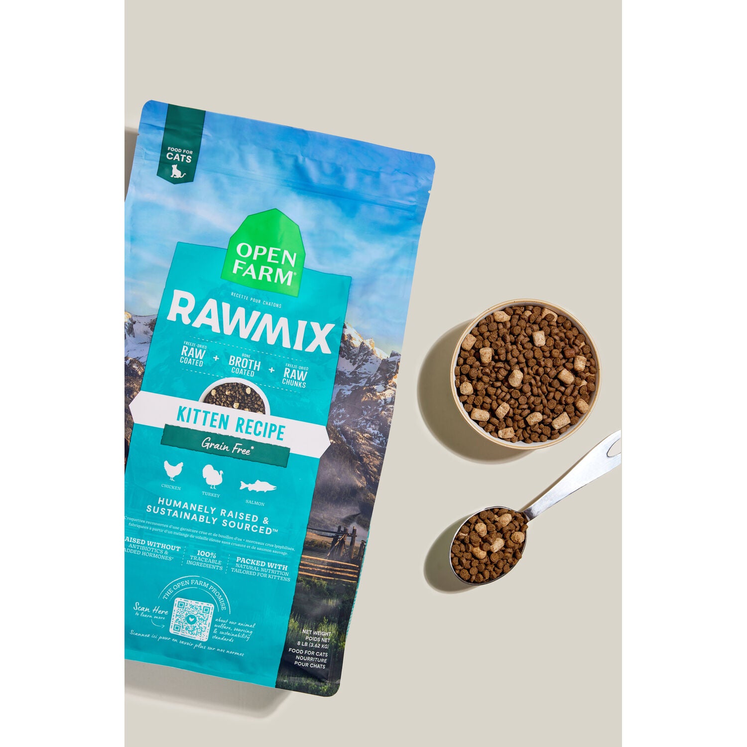 Open Farm Rawmix Kitten Recipe Grain Free Dry Cat Food With Freeze-Dried Raw Morsels, 2.25-Lb Bag