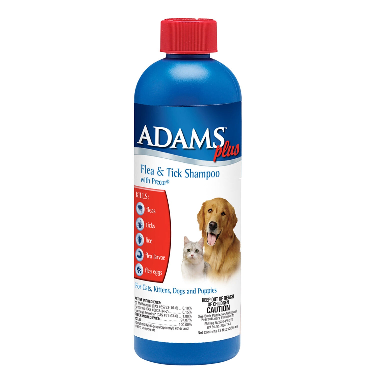 Adams Plus Flea & Tick Shampoo With Precor For Cats & Dogs