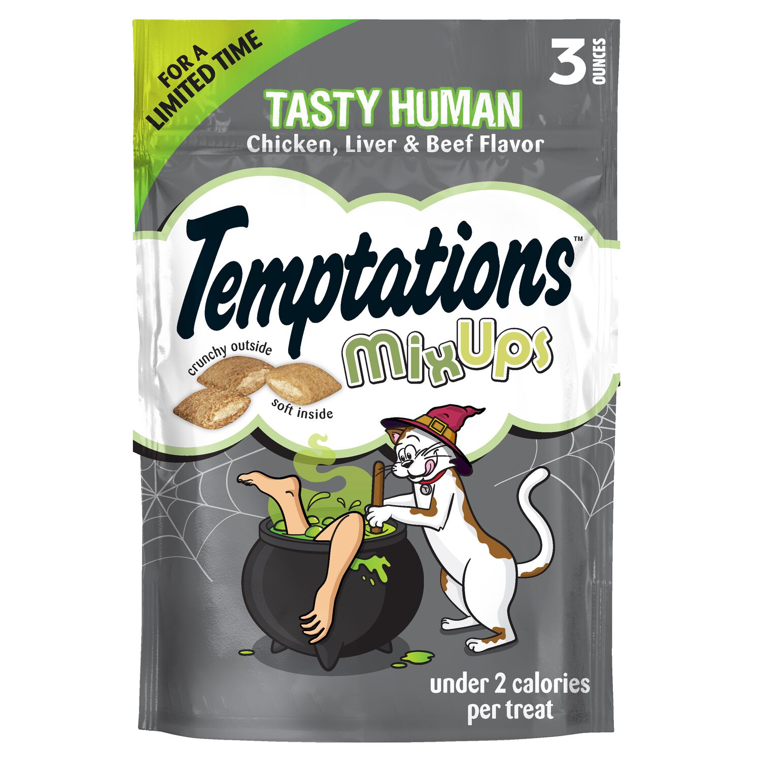 Temptations Mixups Tasty Human Chicken, Liver & Beef Flavors Cat Treats, 3-Oz
