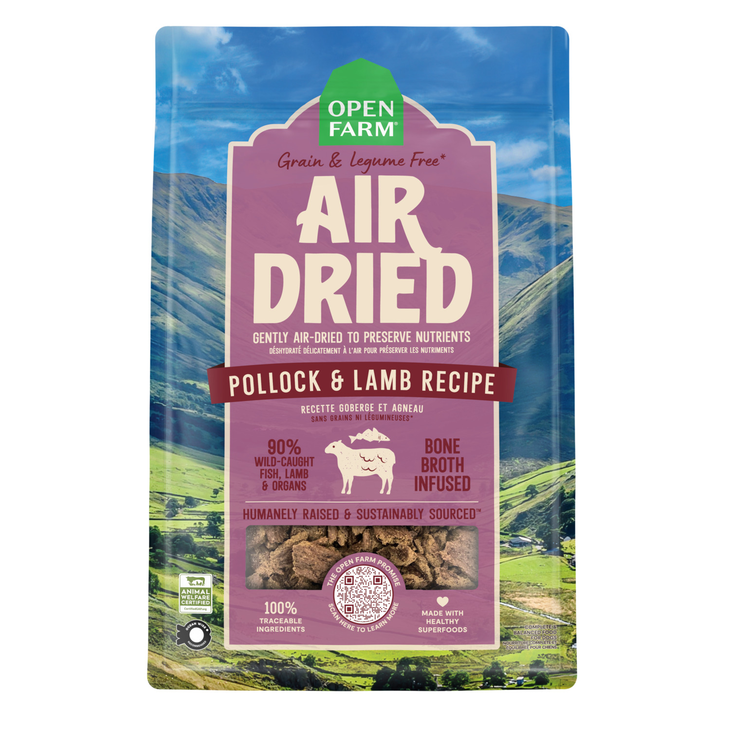 Open Farm Air Dried Dog Food, Pollock & Lamb Recipe, 16Oz