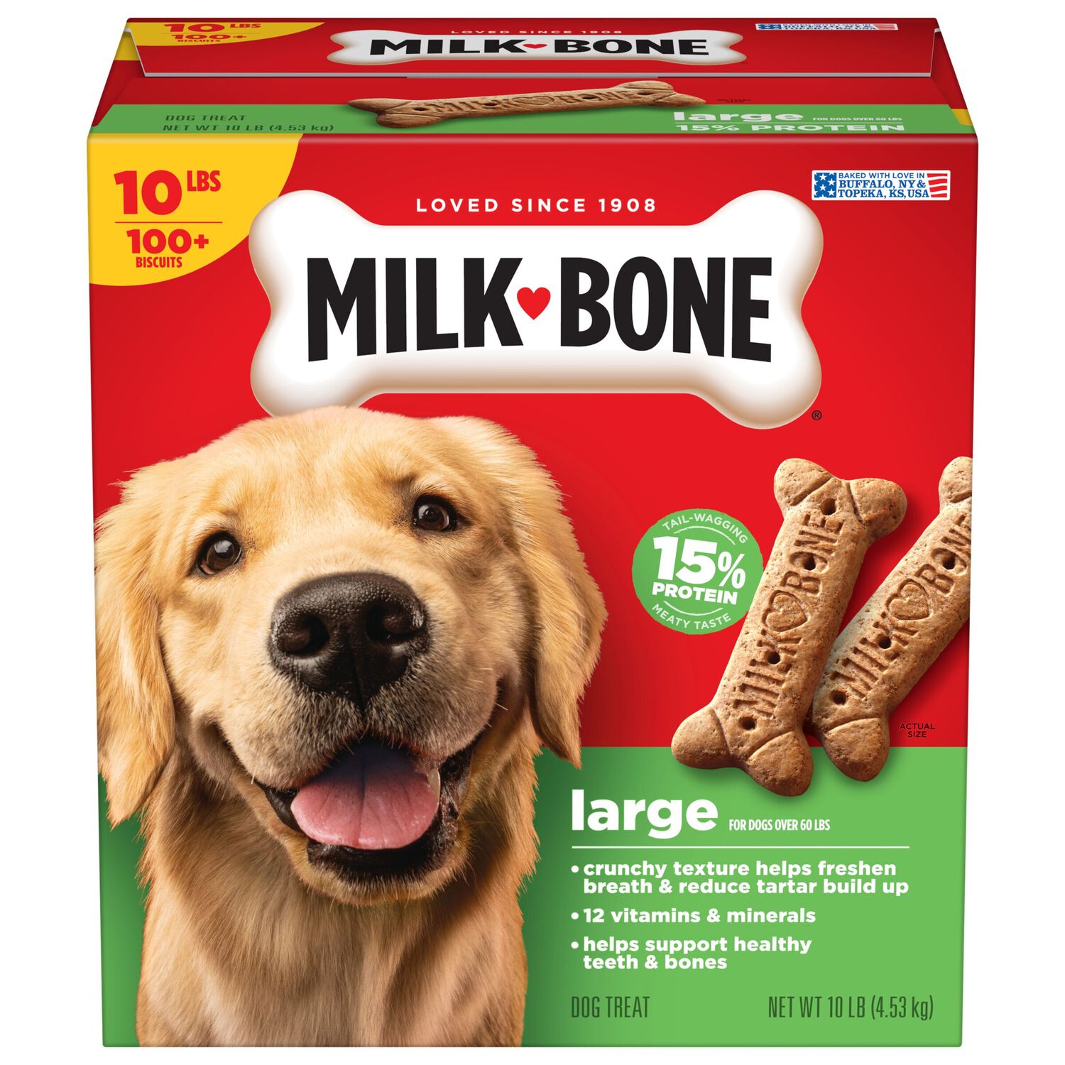 Milk-Bone Milk Bone Original Biscuits Large Dog Treats, 10-Lb Box