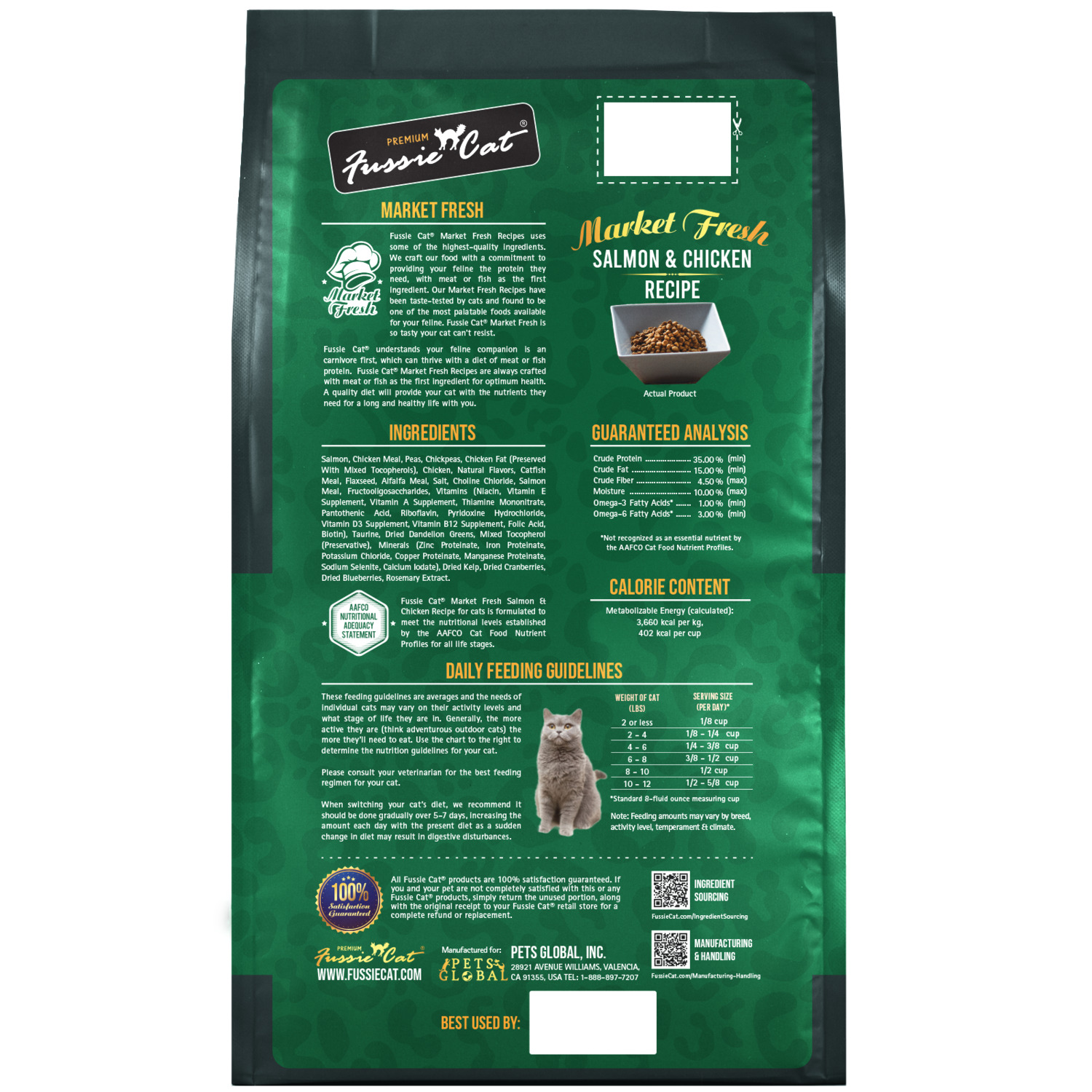Fussie Cat Market Fresh Salmon & Chicken Recipe Grain-Free Dry Cat Food, 3.5Lb