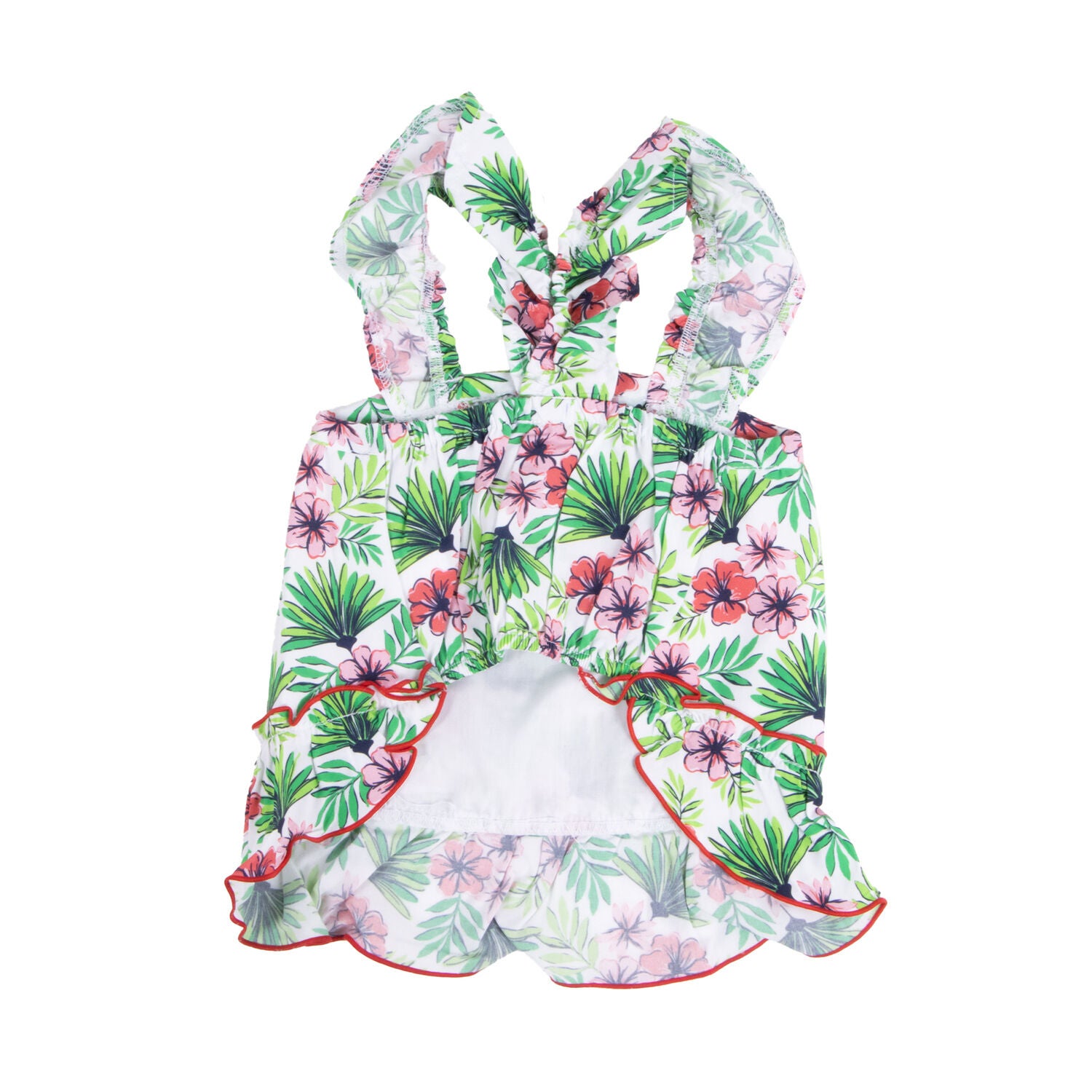 Bailey & Bella Multi-Colored Tropical Ruffle Dog Dress, Extra Large