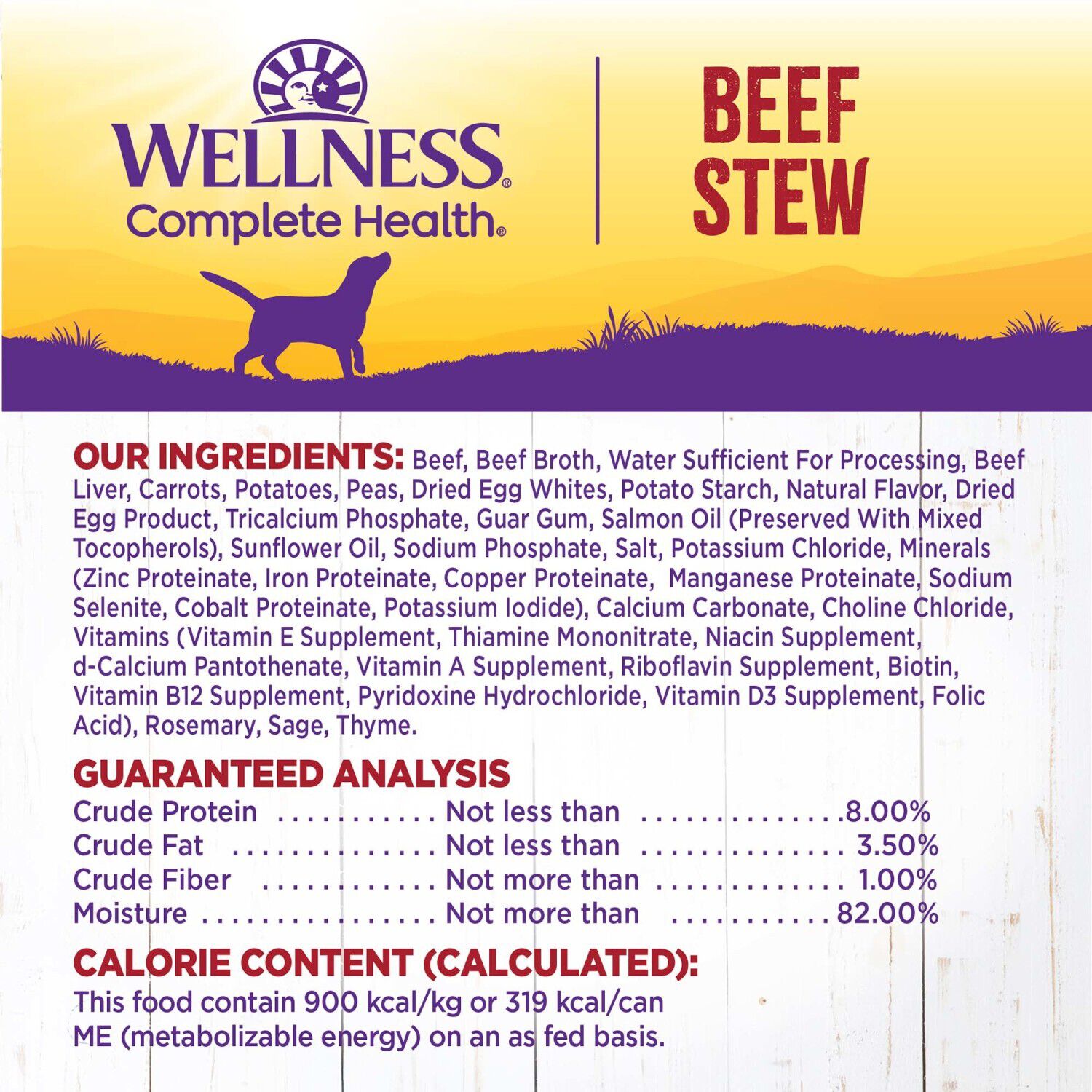 Wellness Complete Health Grain Free Canned Wet Dog Food, Beef Stew, 12.5-Ounce Can Pack Of 12