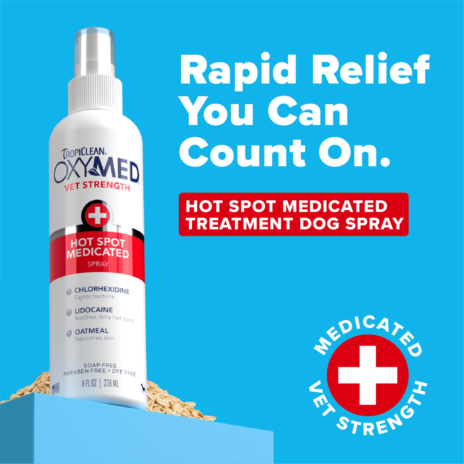 Tropiclean Oxymed Medicated Medicated Hot Spot Dog Treatment Spray, 8-Oz