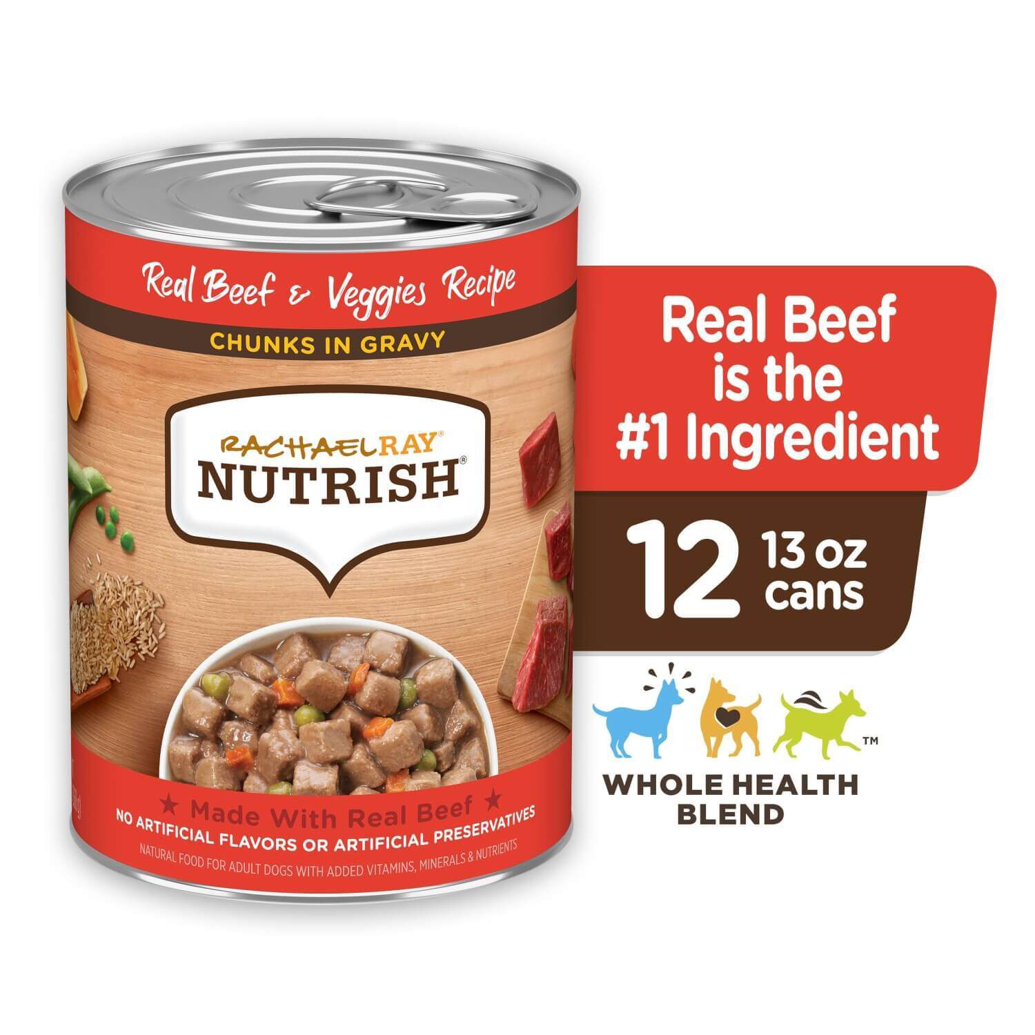 Rachael Ray Nutrish Real Beef And Veggies Chunks In Gravy Wet Dog Food