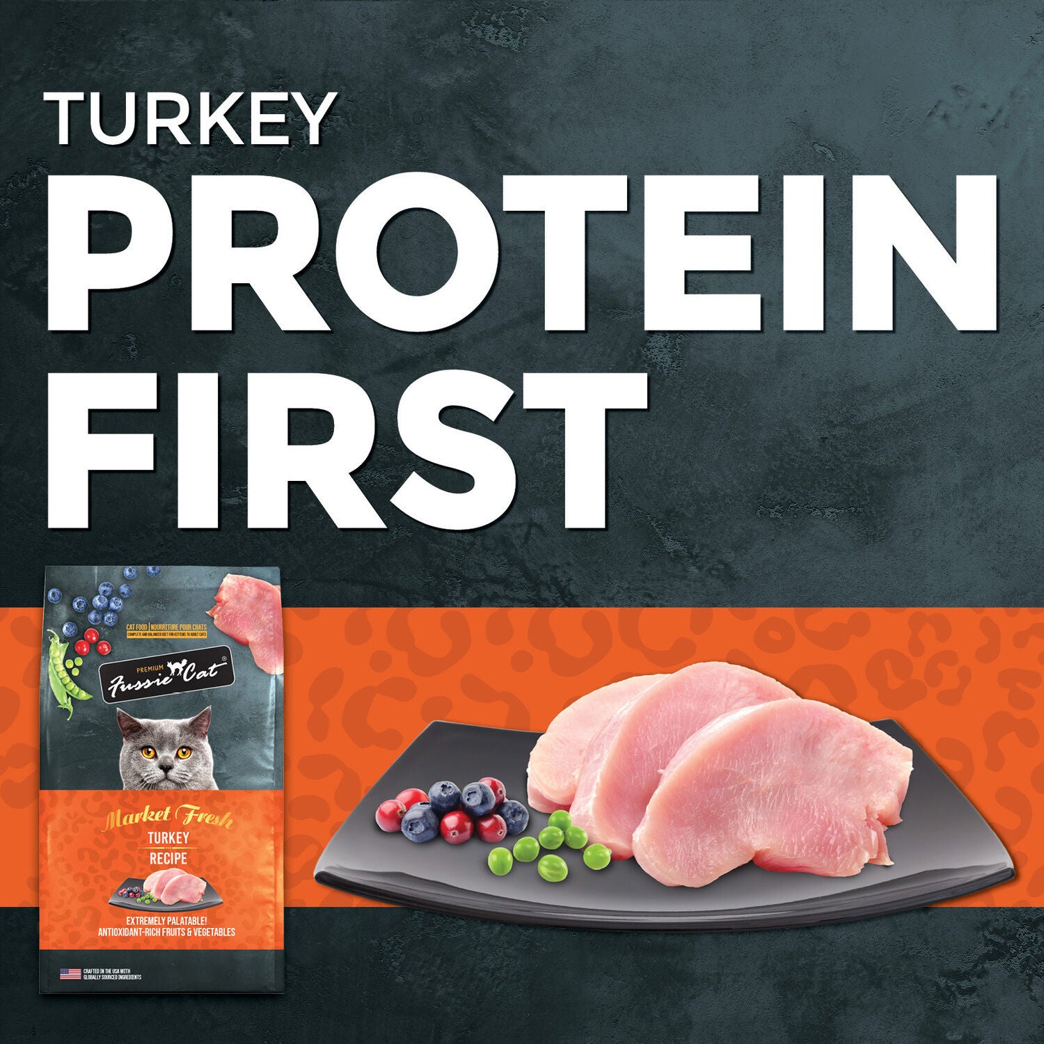 Fussie Cat Market Fresh Turkey Recipe Grain Free Dry Cat Food, 10Lb