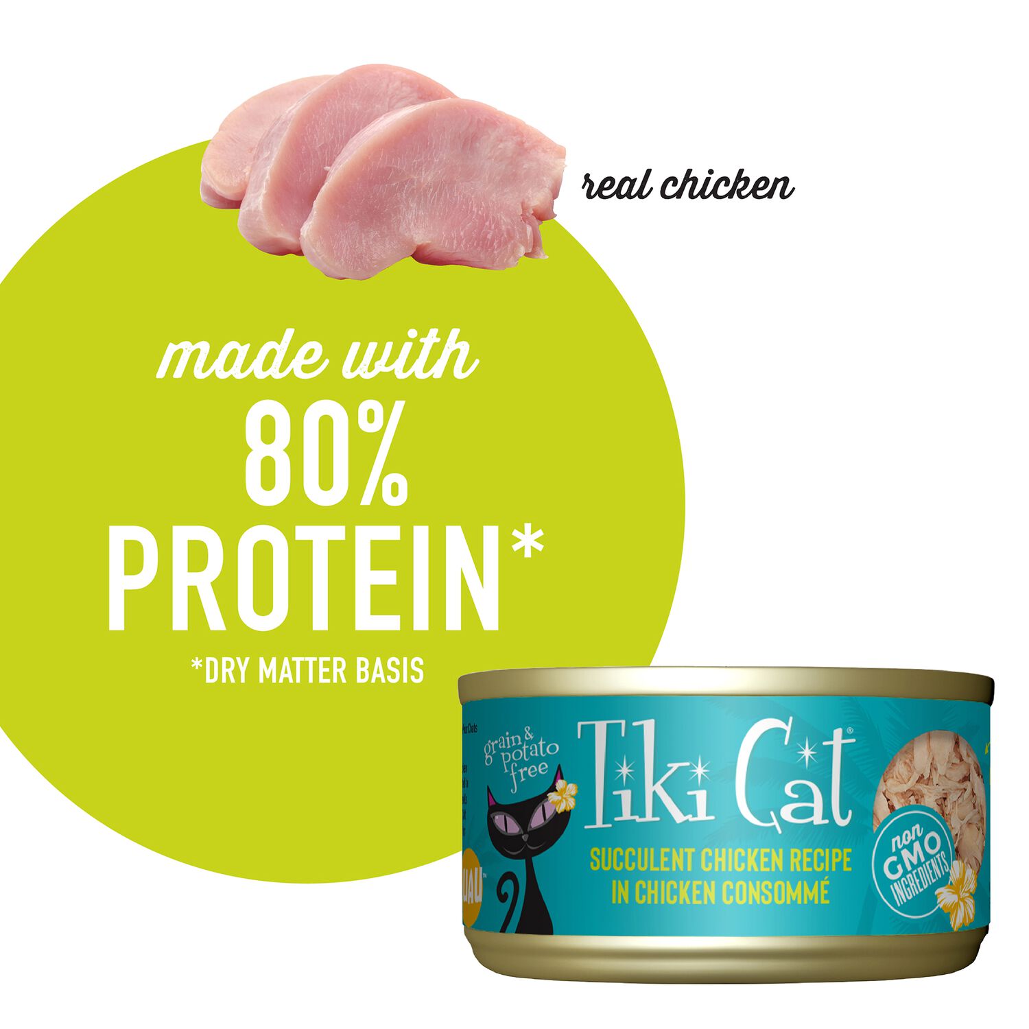 Tiki Cat Luau Wet Cat Food, Succulent Chicken, 2.8-Oz Can 12-Count
