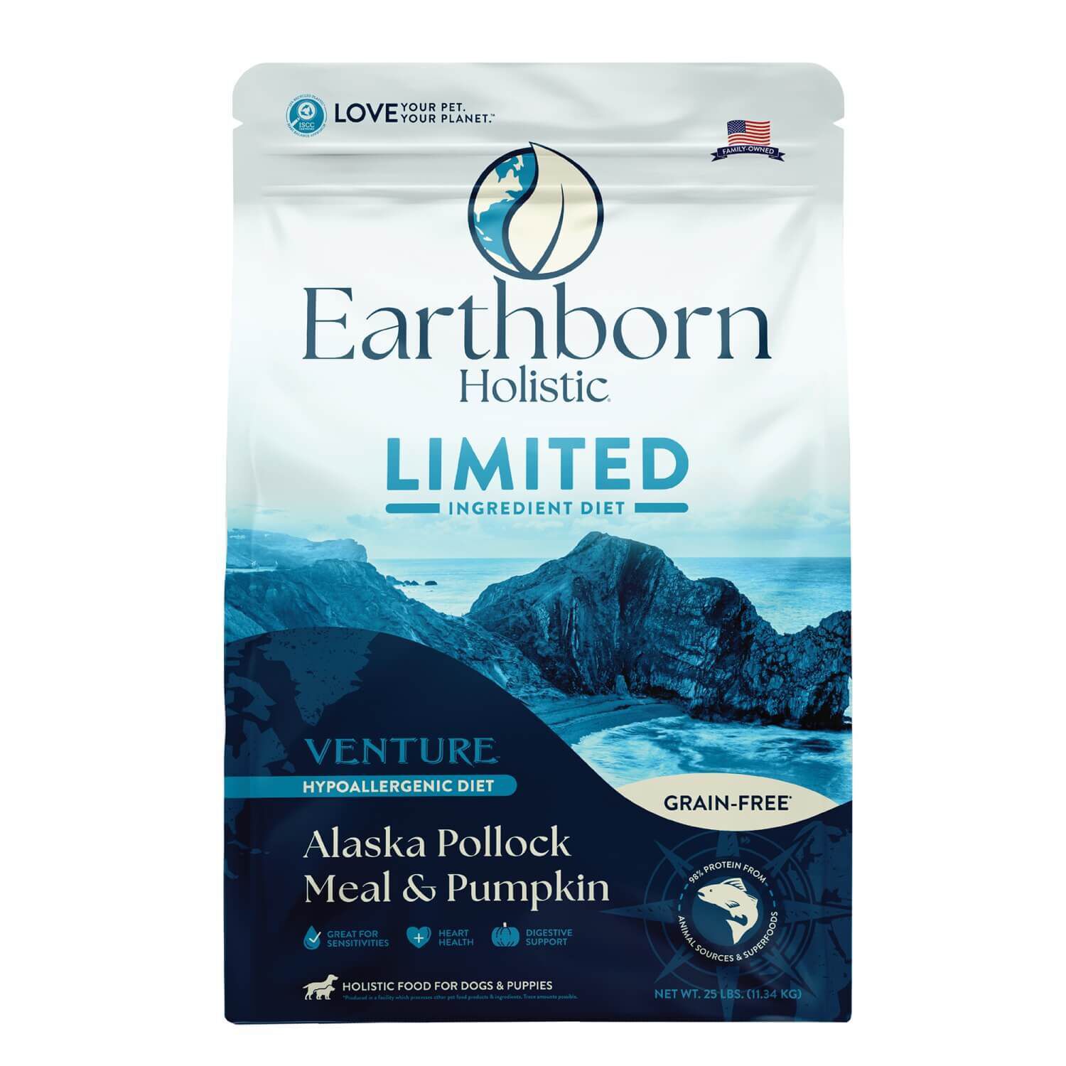 Earthborn Holistic Venture Limited Ingredient Alaska Pollock Meal & Pumpkin Grain-Free Dry Dog Food