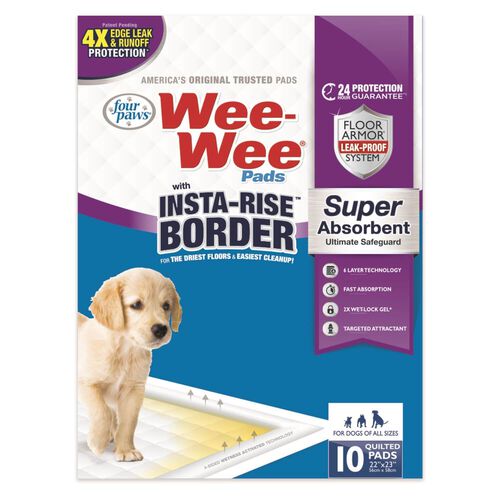 Four Paws Wee Wee Pads With Insta Rise® Border Dog Training Pads