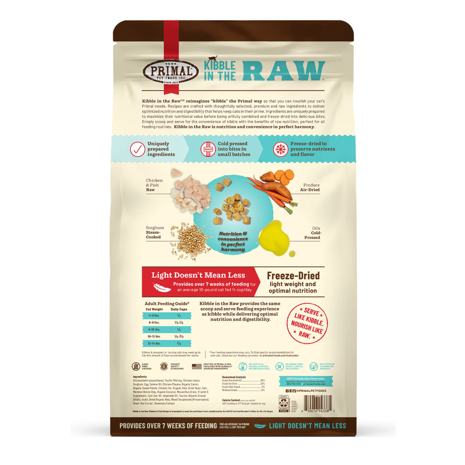 Primal Kibble In The Raw Chicken & Fish Recipe Freeze-Dried Cat Food, 4Lb