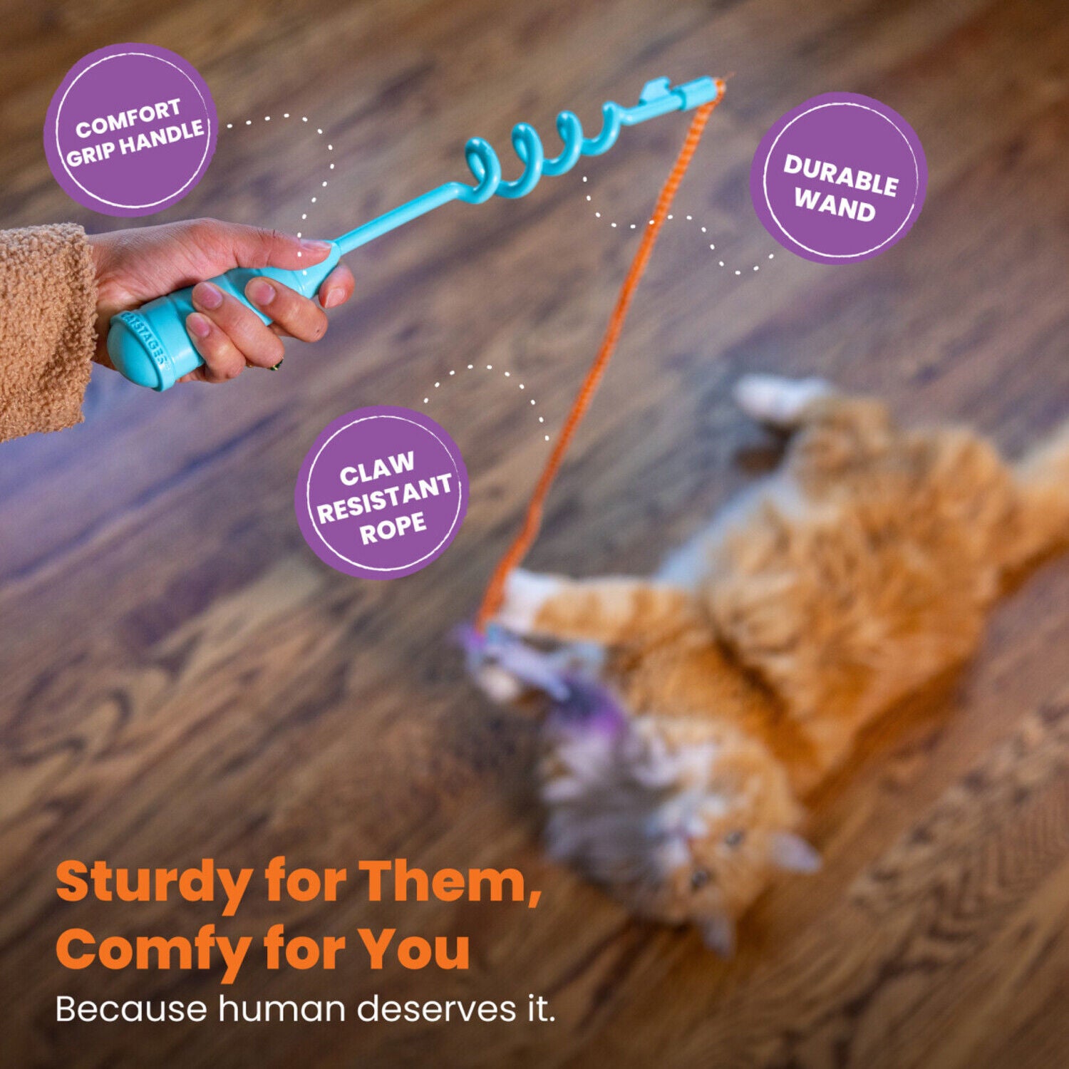 Catstages Catapult Spring Wand & Teaser Cat Toy
