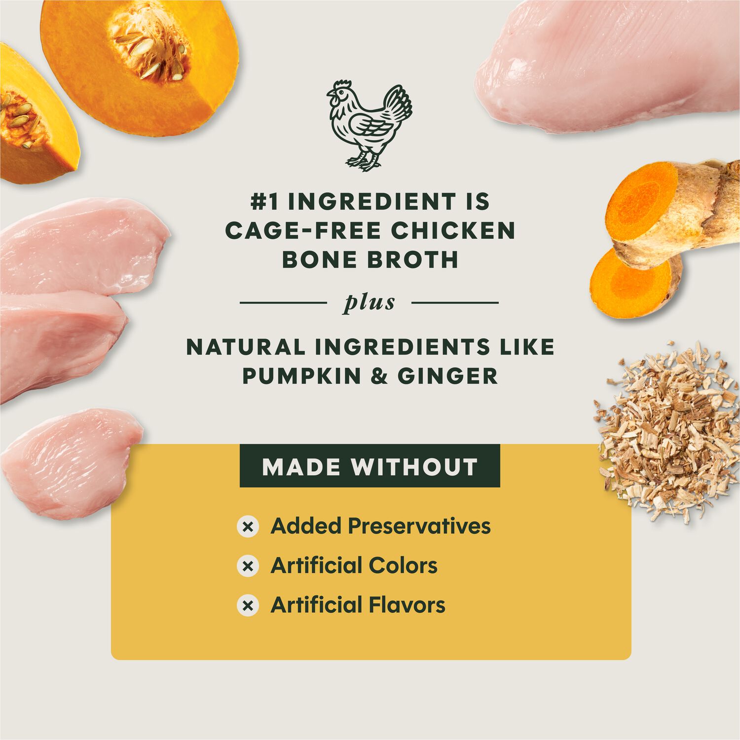 Instinct Cage-Free Chicken Bone Broth Dog Food Topper, 16-Oz Resealable Pouch
