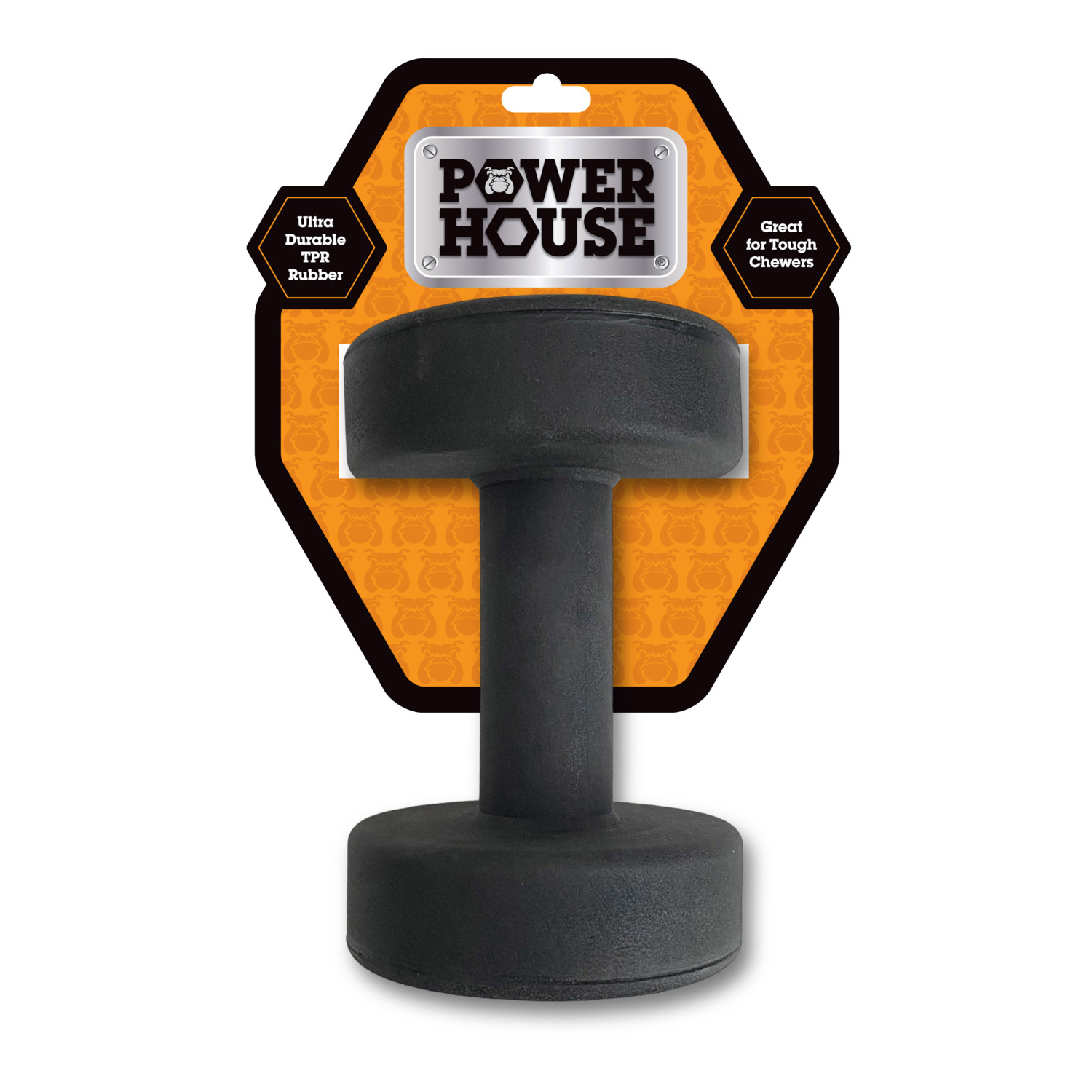 Power House Barbell Tpr Rubber Durable Dog Toy