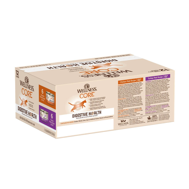 Wellness Core Digestive Health Chicken & Turkey Pate Variety Pack Wet Cat Food image number 2