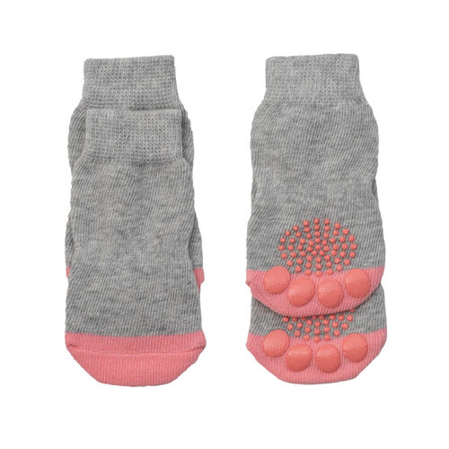 Gray Color Block Dog Socks