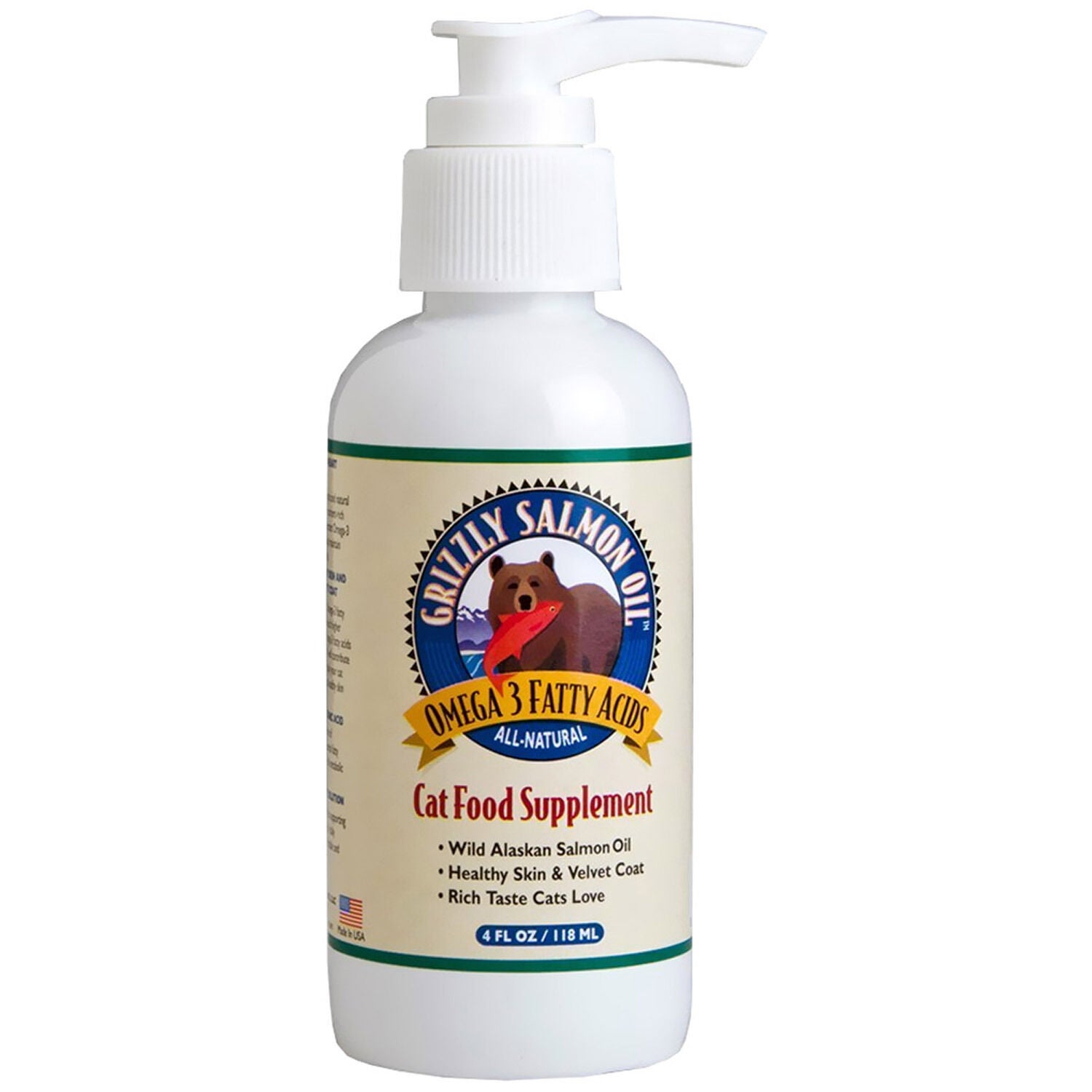 Grizzly Salmon Plus Omega 3-6-9 Cat Supplement Oil, 4Oz
