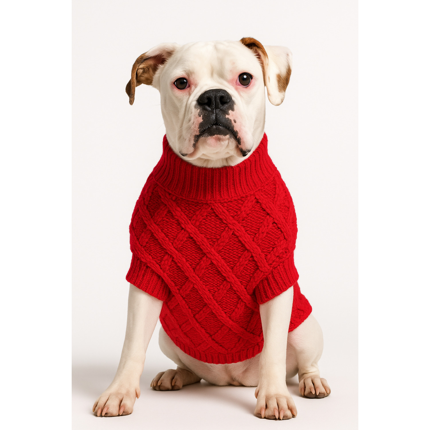 Fabdog Red Diamond Chenille Dog Sweater, Extra Large