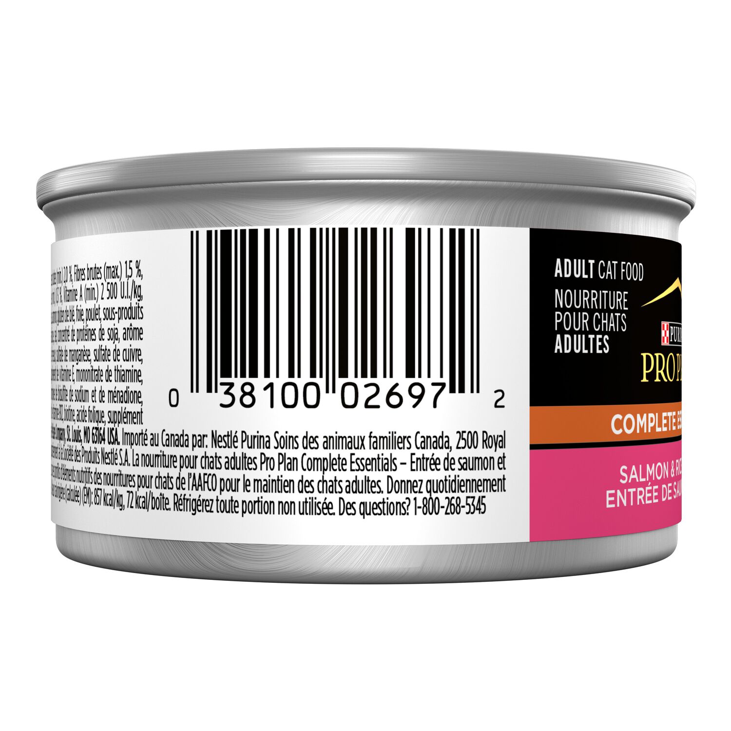 Purina Pro Plan Complete Essentials Salmon And Rice Entree In Sauce Pate Wet Cat Food, 3-Oz
