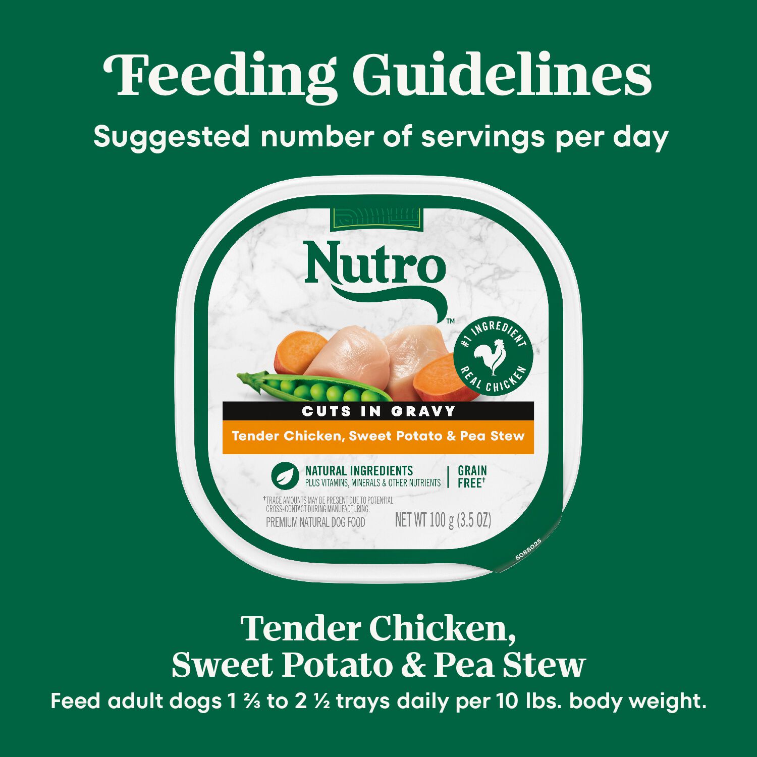 Nutro Cuts In Gravy Tender Chicken, Sweet Potato & Pea Stew Wet Dog Food, 3.5-Oz