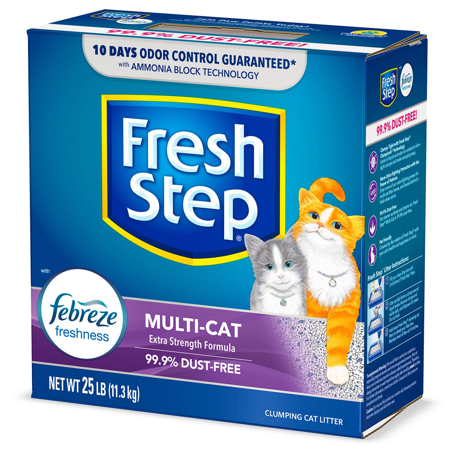 Fresh Step Multi Cat Low Dusted Extra Strength Scented Cat Litter, 25-Lb