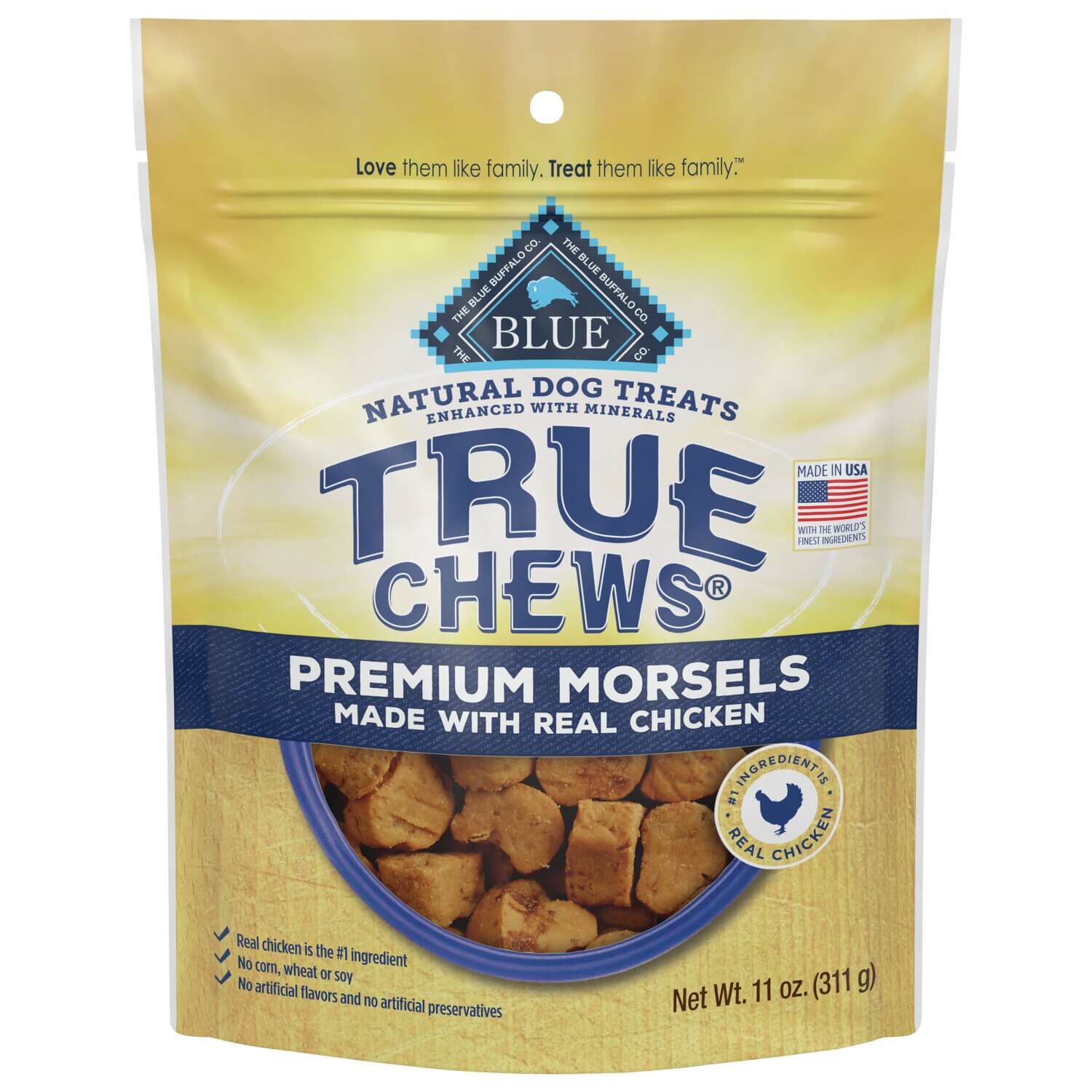 Blue Buffalo True Chews Premium Morsels Chicken Dog Treats 11 oz