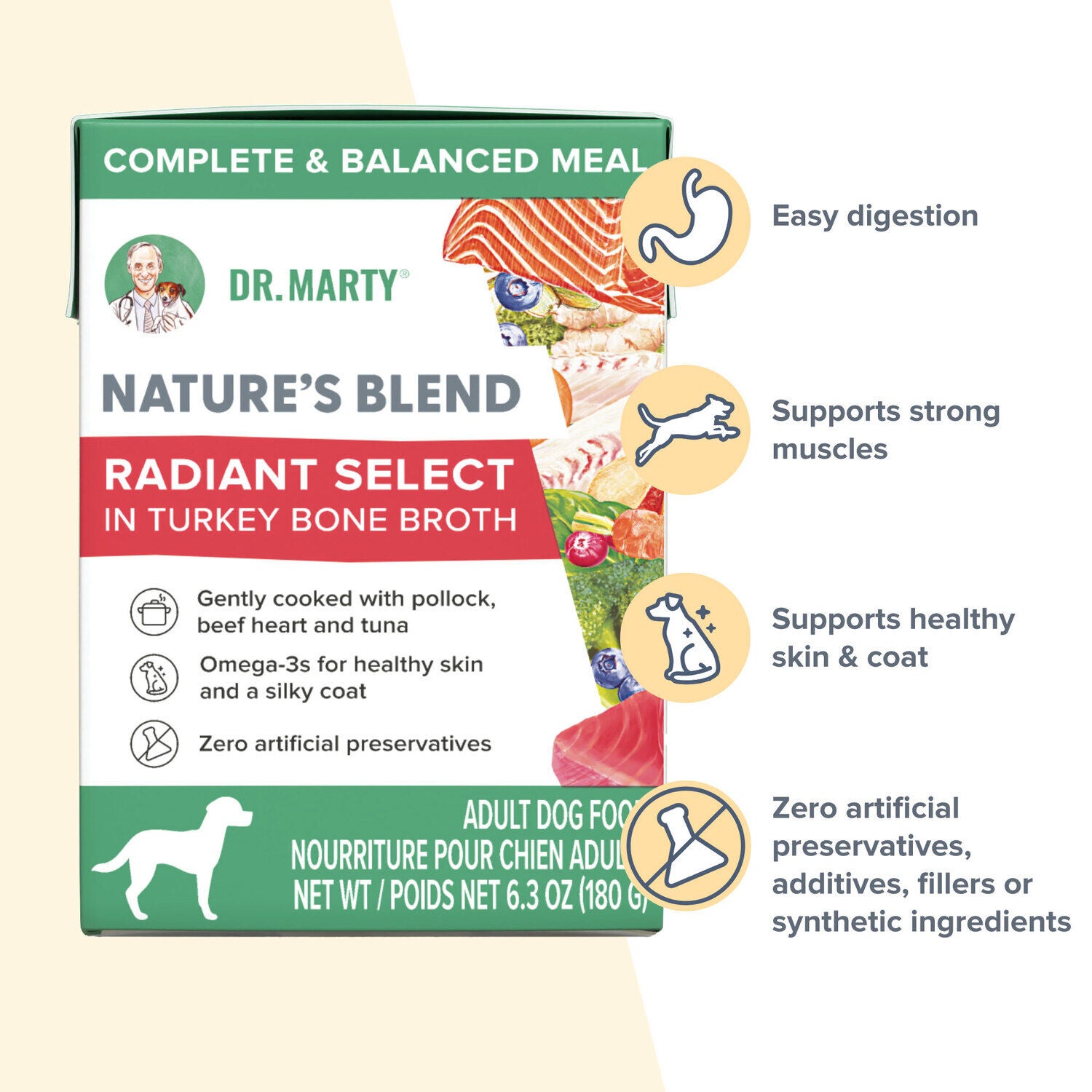 Dr. Marty Nature's Blend Radiant Select In Turkey Bone Both Wet Dog Food, 6.3Oz