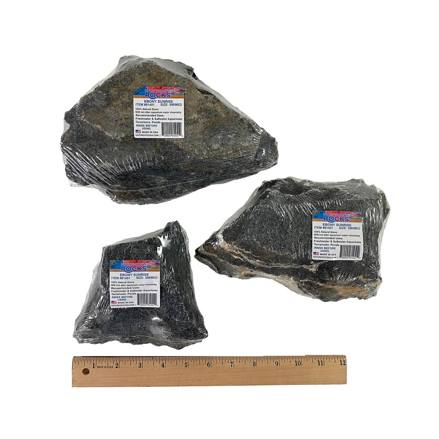Nature's Rocks Ebony Sunrise Slate Rock Aquarium Ornament