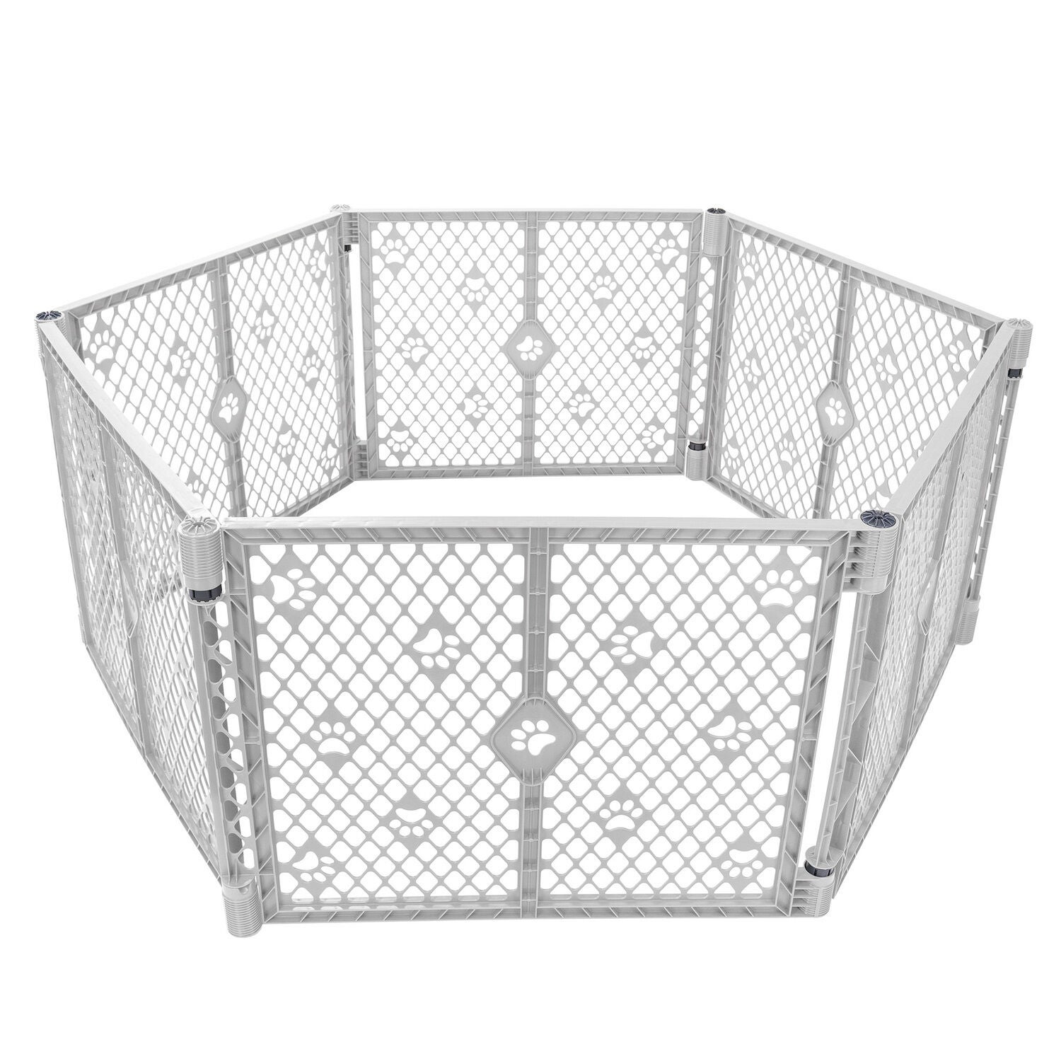 Mypet Paws Petyard 6-Panel Dog Exercise Pen, 26" High - Gray