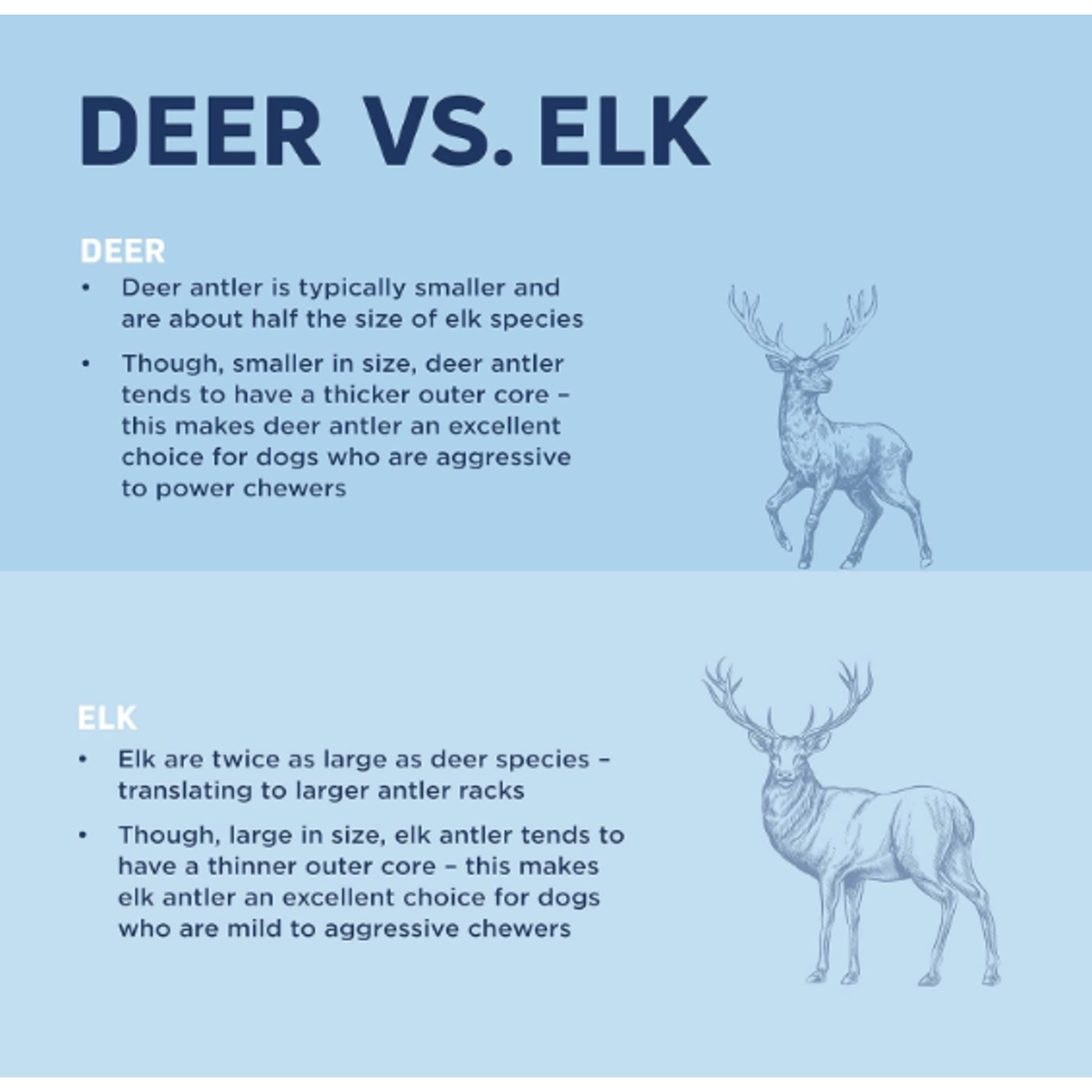 Barkworthies Hand Selected Naturally Shed Split Elk Antler, Medium, 1 Each