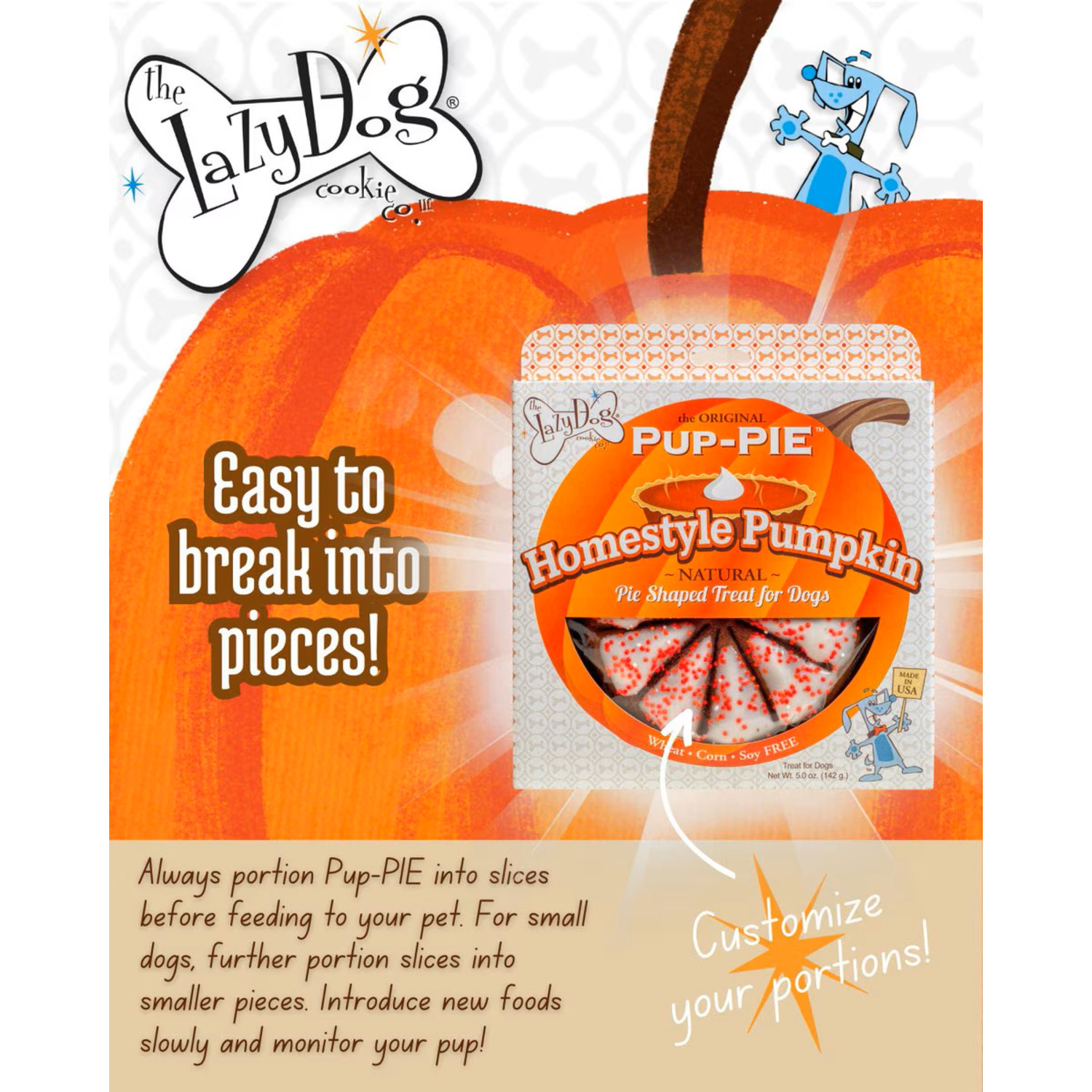 The Lazy Dog Cookie Co Homestyle Pumpkin Pup-Pie Dog Treat