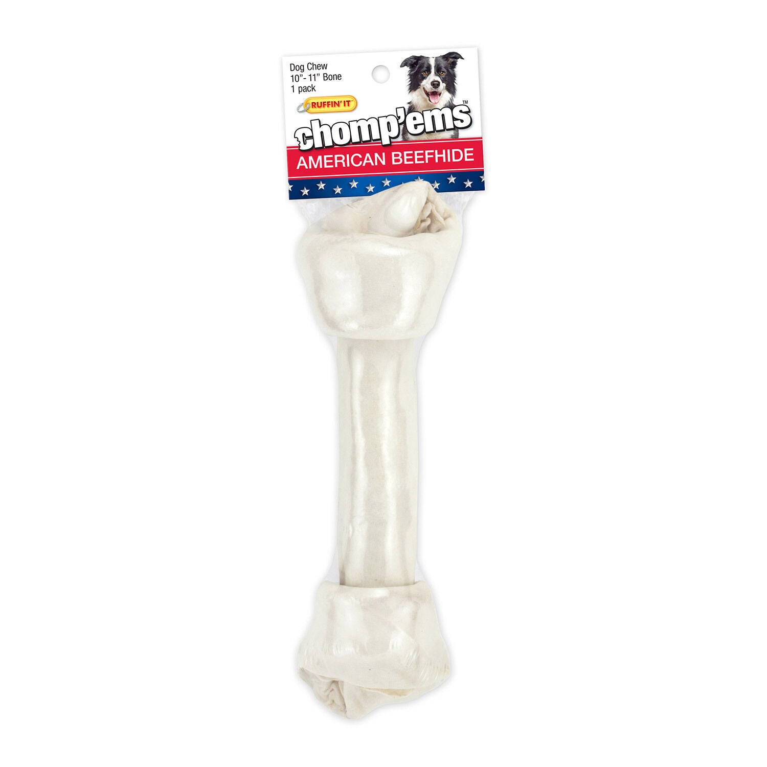Ruffin' It Chomp'ems American Beefhide Bone Dog Treat