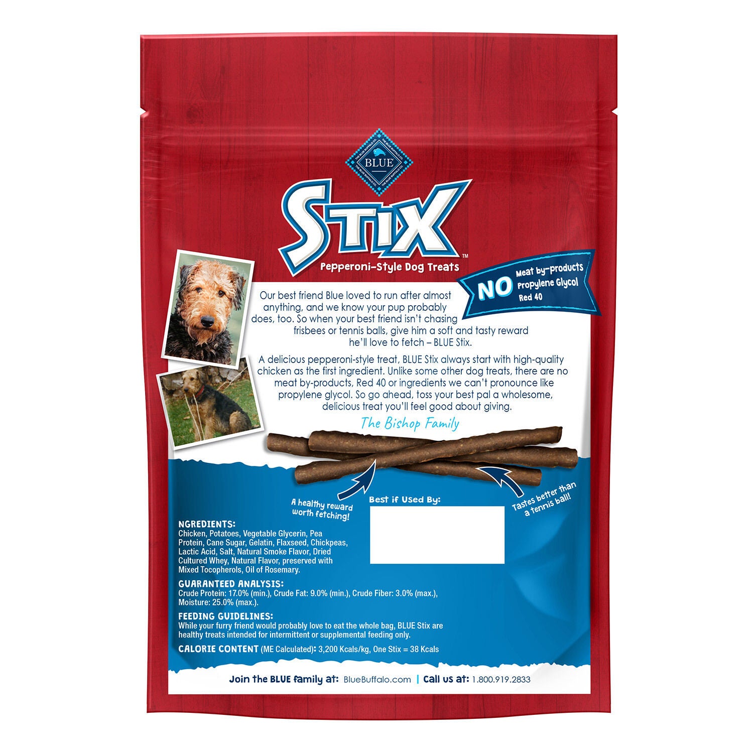 Blue Buffalo Stix Pepperoni Style Chicken Recipe Dog Treat