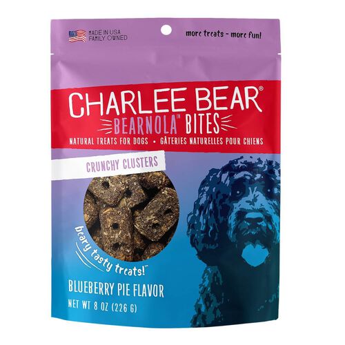 Charlee Bear Bearnola Bites Crunchy Clusters Blueberry Pie Flavored Dog Treats