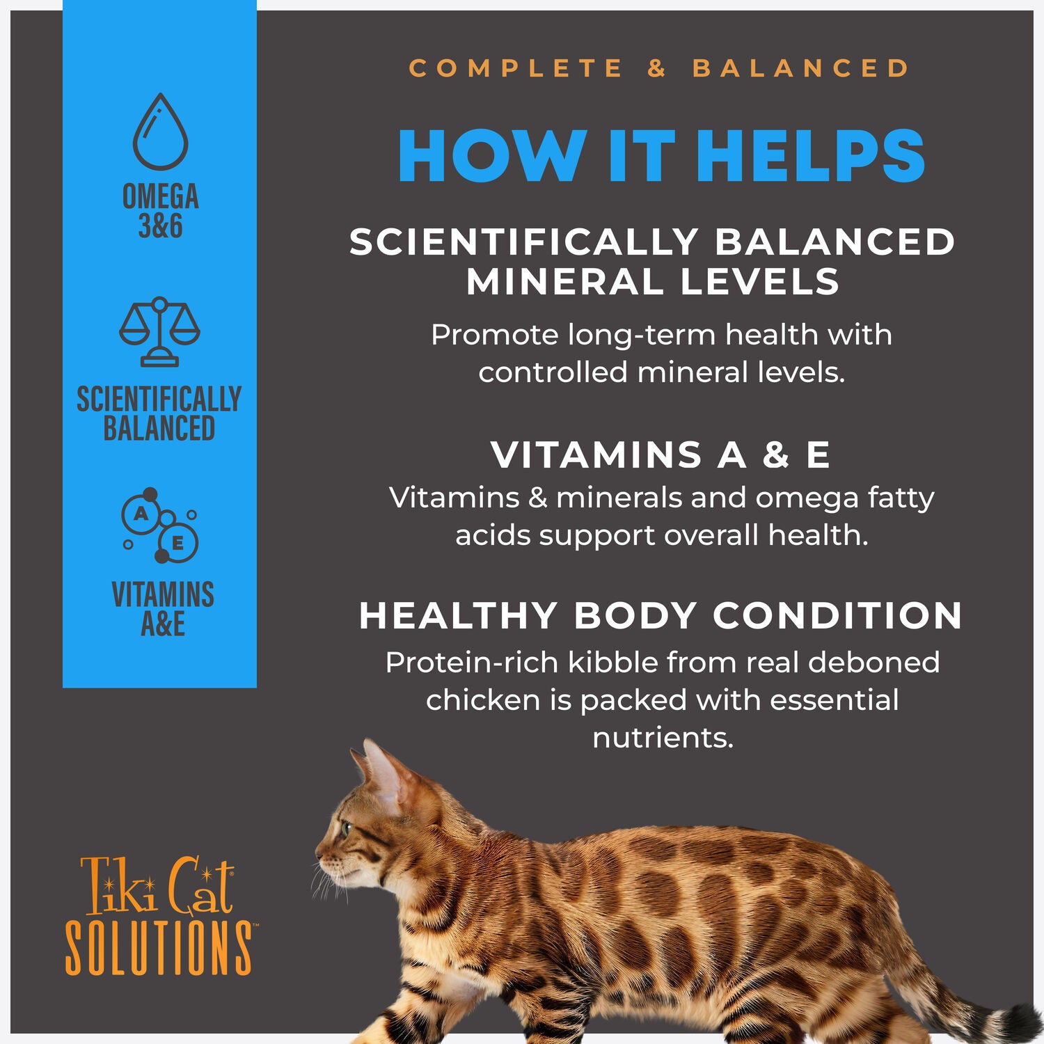 Tiki Cat Solutions Mineral Balance Dry Cat Food, Supports Urinary Health, Chicken Recipe, 2.8-Lb Bag