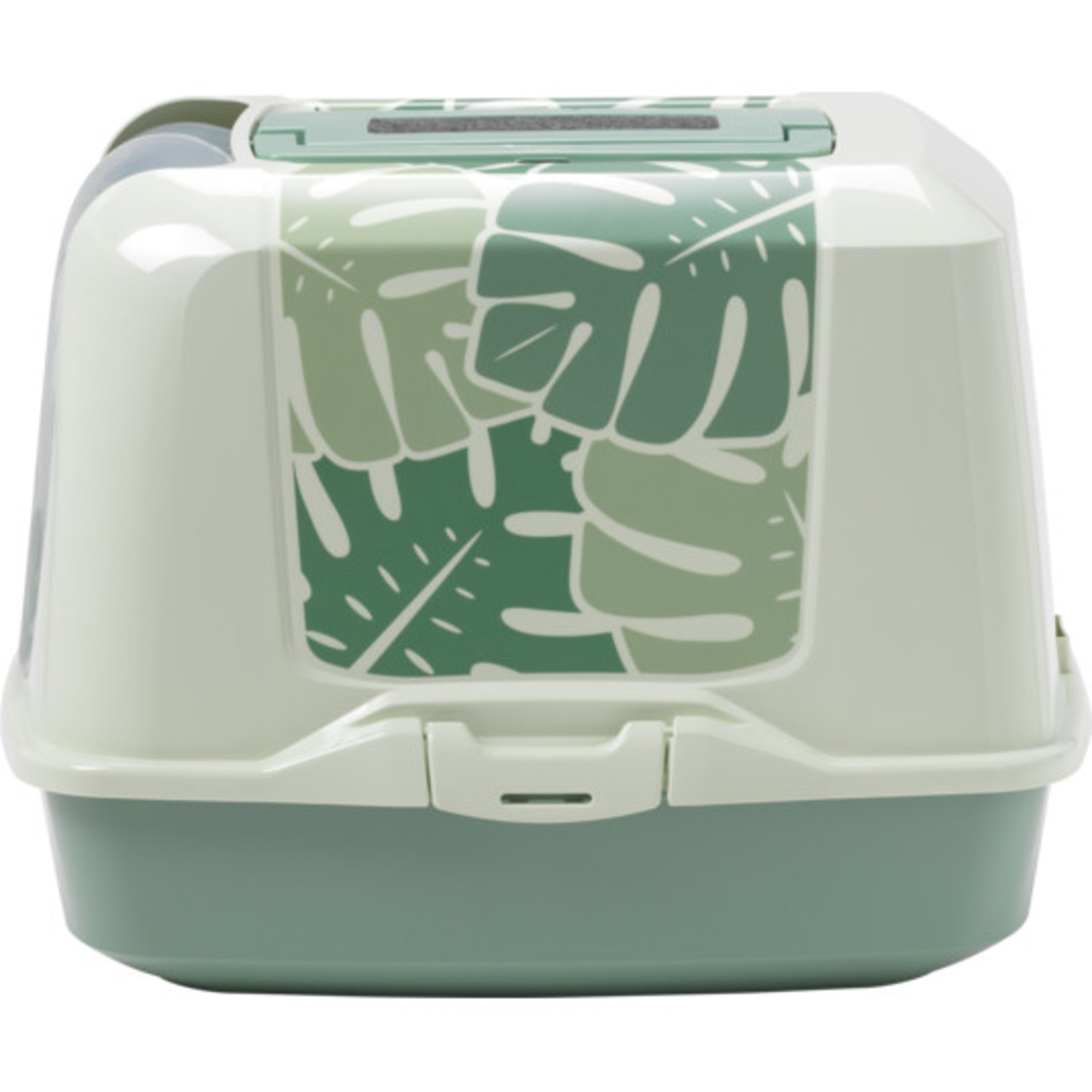 Moderna Trendy Eden Jumbo Hooded Cat Litter Box, Soft Green
