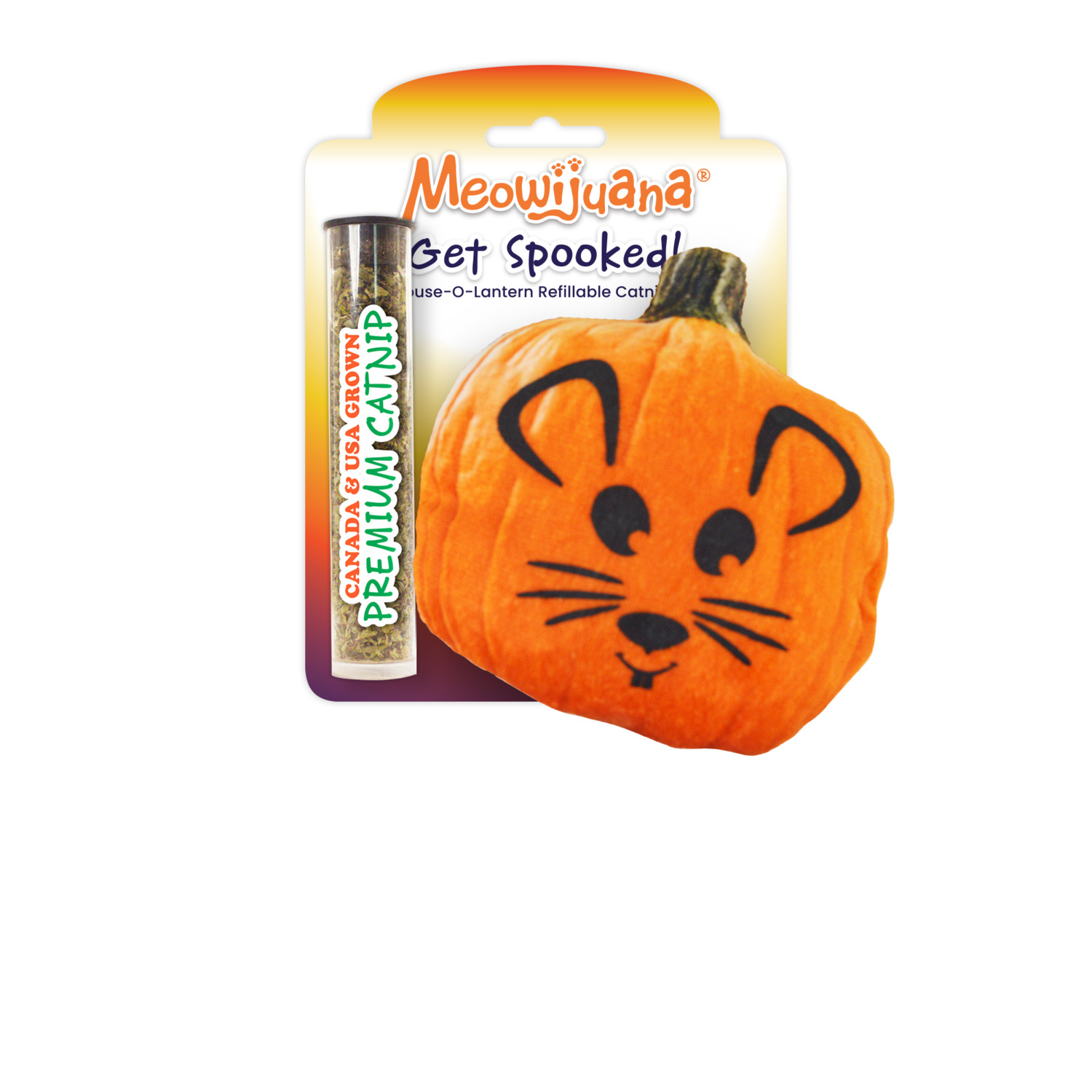 Meowijuana Get Spooked Pumpkin Catnip Cat Toy With Catnip