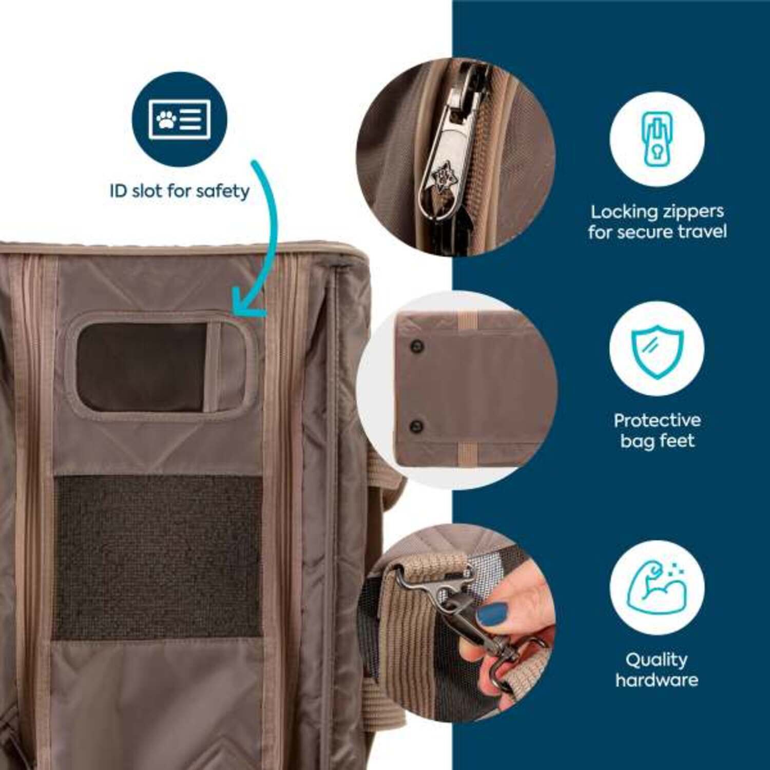 Sherpa Deluxe Airline Approved Soft Sided Dog & Cat Carrier, Driftwood Gray, Large