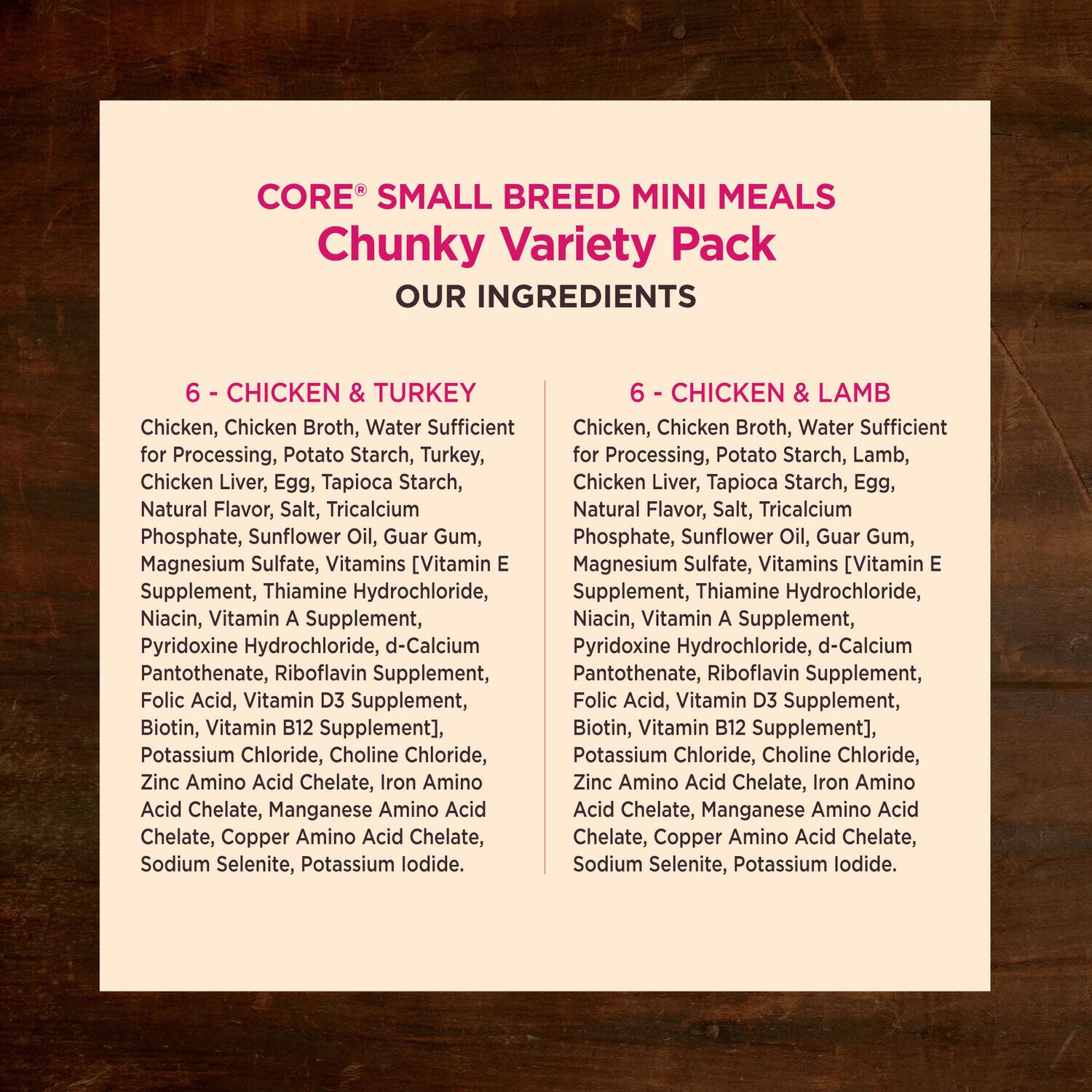 Wellness Core Natural Grain-Free Mini Meals Shredded Wet Dog Food, Variety Pack, 3-Oz Pack Of 12