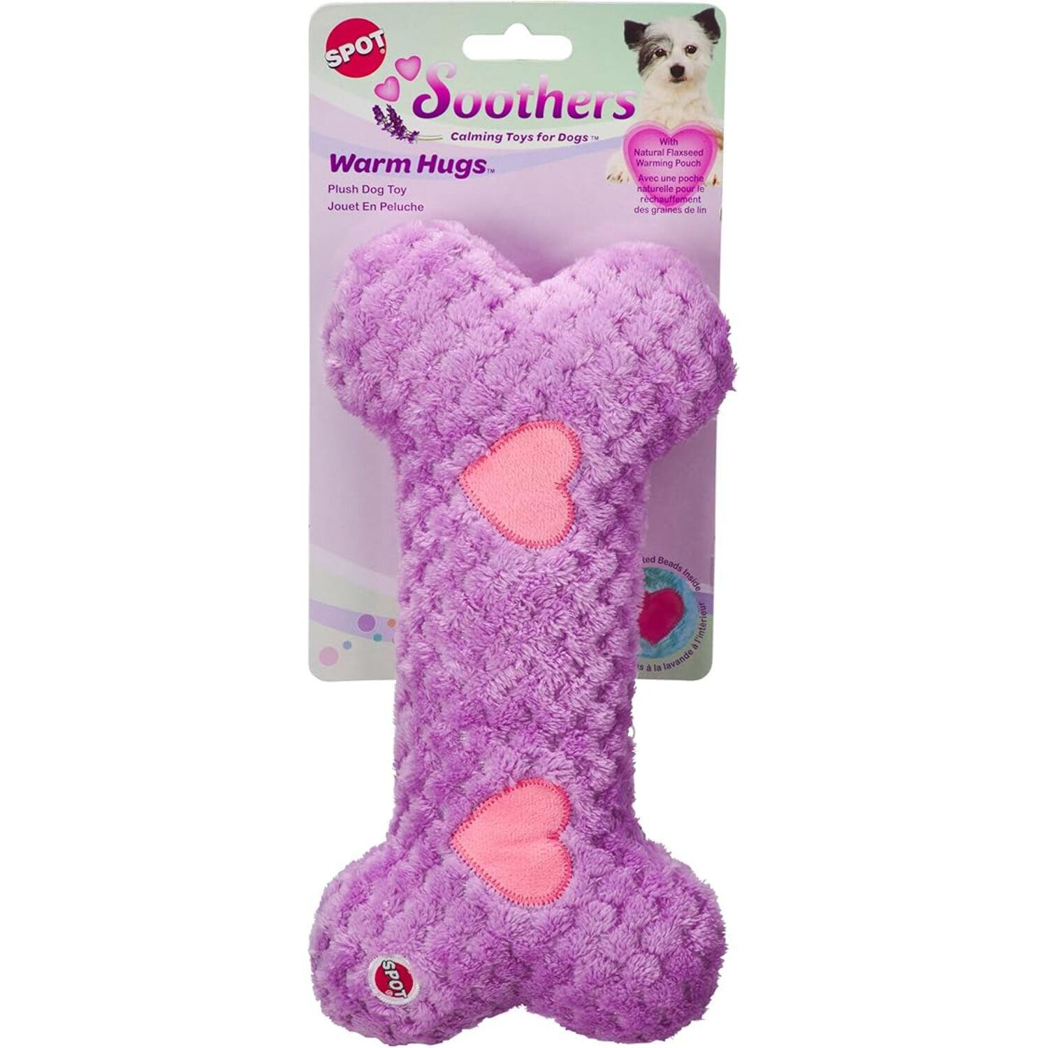 Ethical Products Spot Soothers Warm Hug Bone Plush Dog Toy, 12", Assorted
